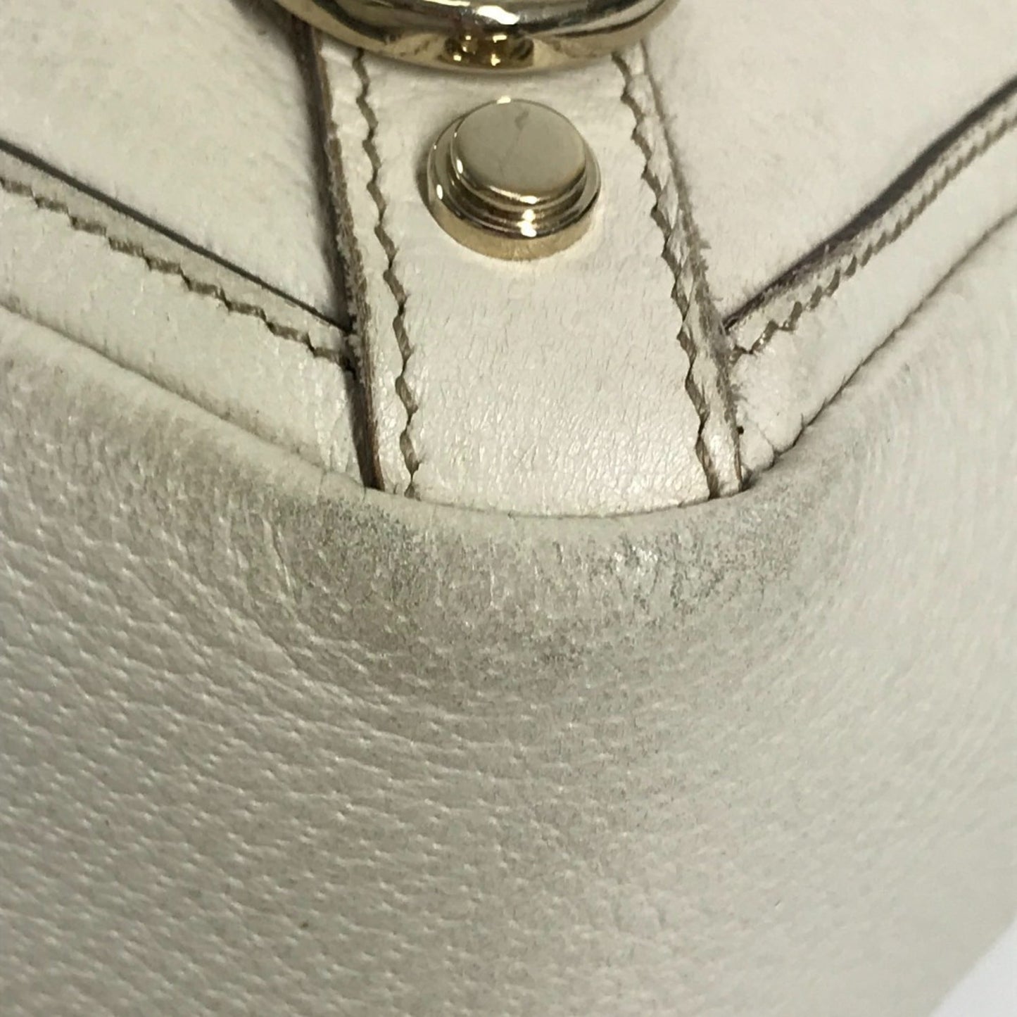 Gucci Pink White Leather Handbag Shoulder Bag Tote Bag ( )
