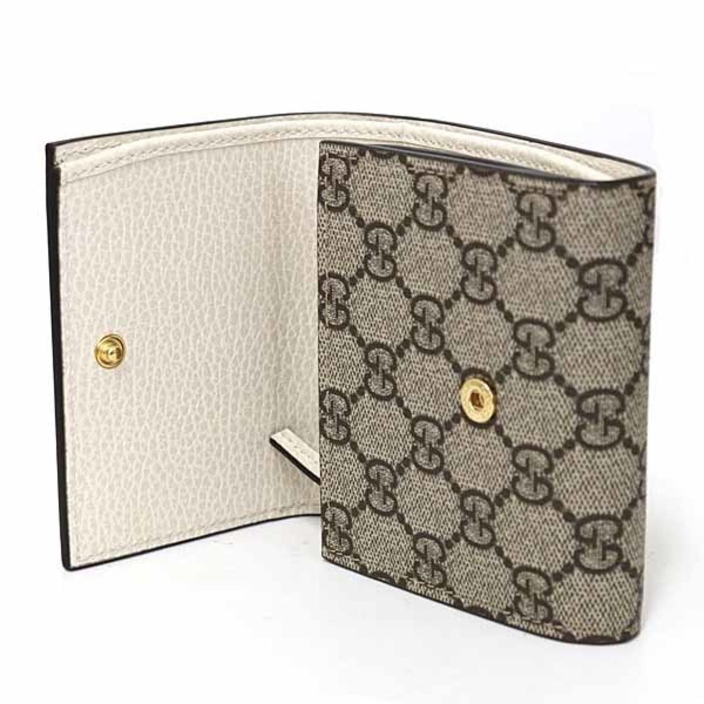 Gucci Beige White Gg Supreme Wallet (Tri-Fold) ( )