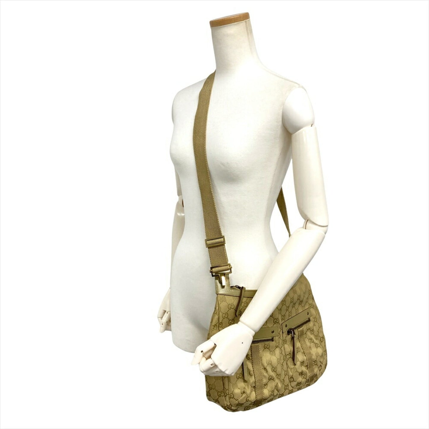 Gucci Gg Canvas Khaki Gg Canvas Shoulder Bag ( )
