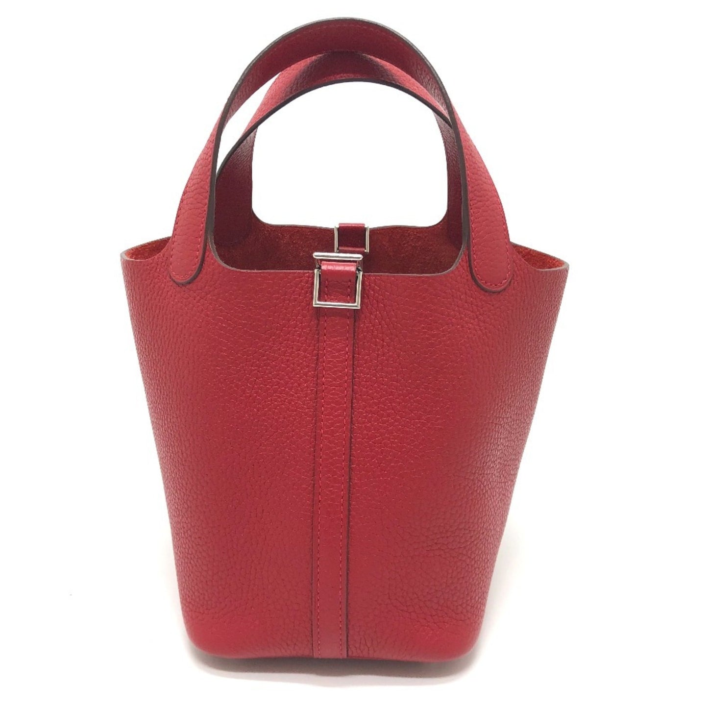 Hermes Picotin Red Color Rouge Casaque Taurillon Clemence Leather Handbag ( )