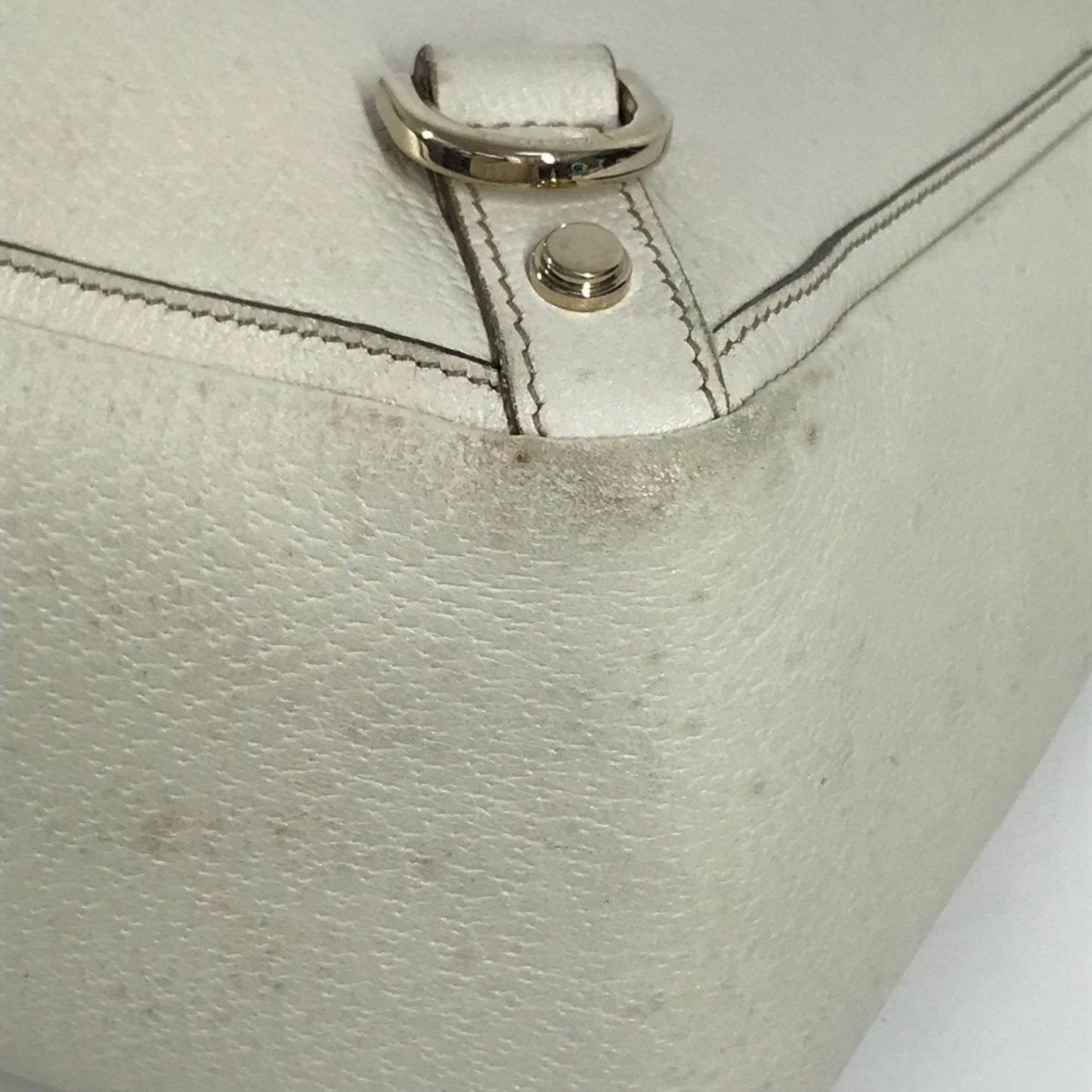 Gucci Pink White Leather Handbag Shoulder Bag Tote Bag ( )