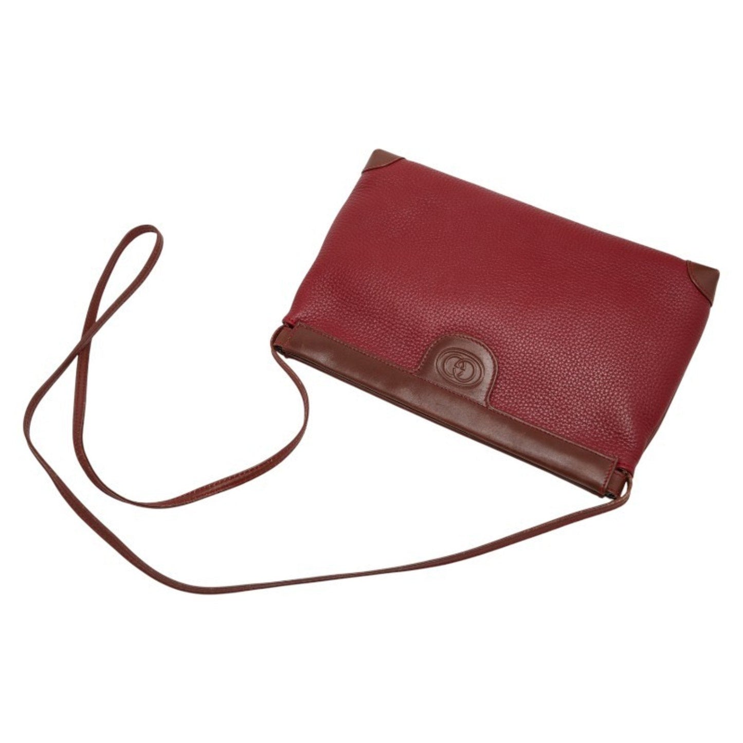 Gucci Red Brown Leather Shoulder Bag ( )