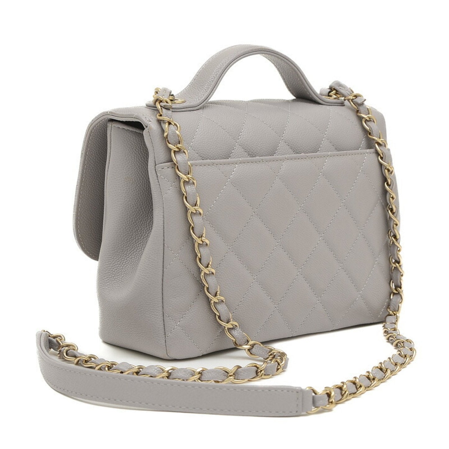Chanel Affinity Chain Shoulder Bag in Caviar Skin Grey A93749