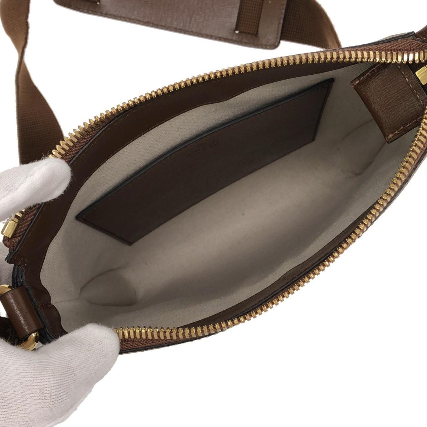 Gucci Beige Brown Gg Supreme Leather Shoulder Bag ( )