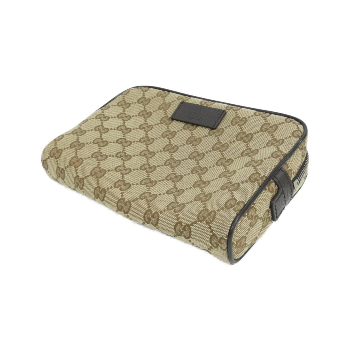 Gucci Beige Brown Gg Canvas Leather Fanny Pack ( )