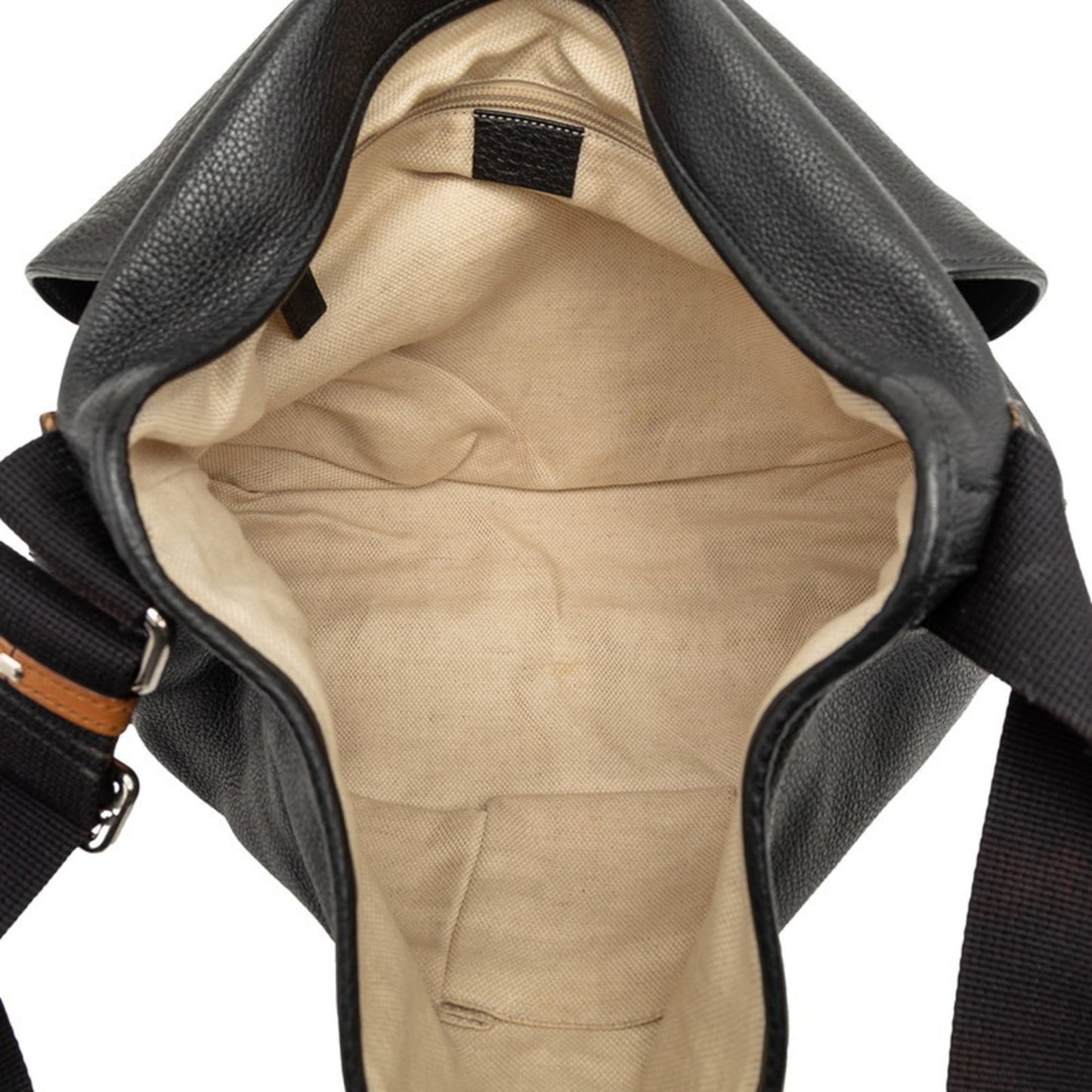 Gucci Sherry Line Black Multi-Color Leather Messenger Bag Shoulder Bag ( )