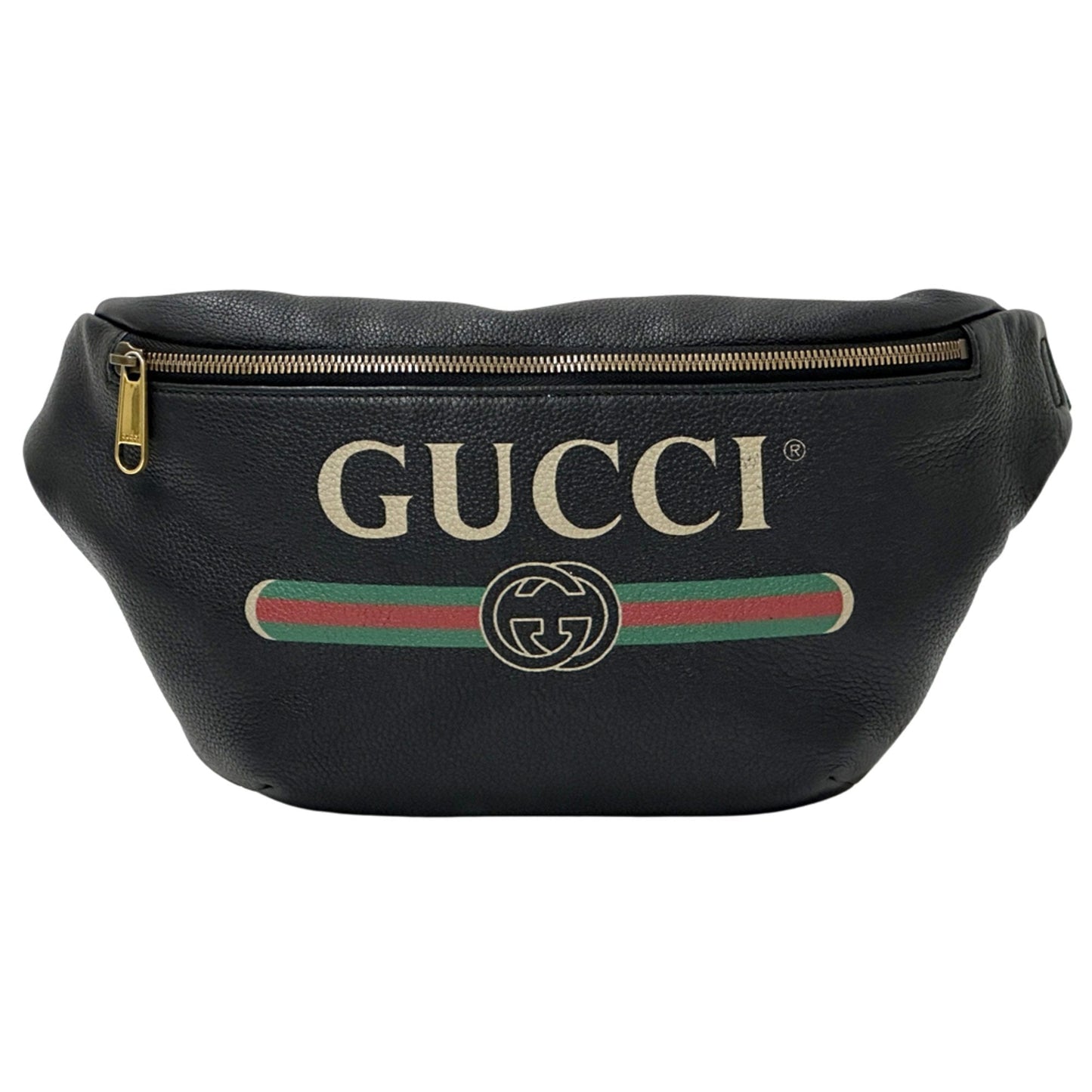 Gucci Black Leather Fanny Pack Sling Bag ( )