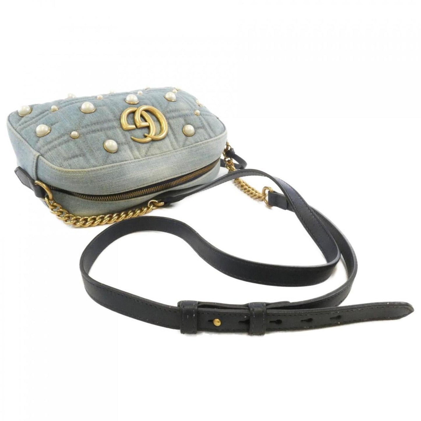 Gucci Blue Denim Shoulder Bag ( )
