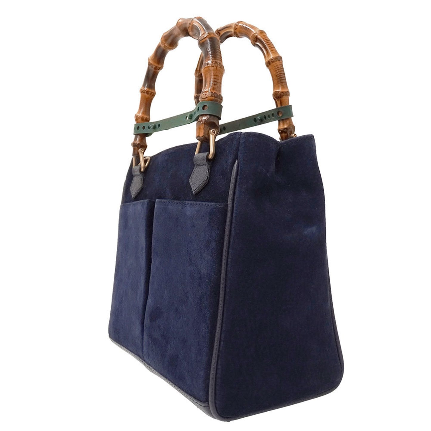 Gucci Navy Suede Handbag Shoulder Bag ( )