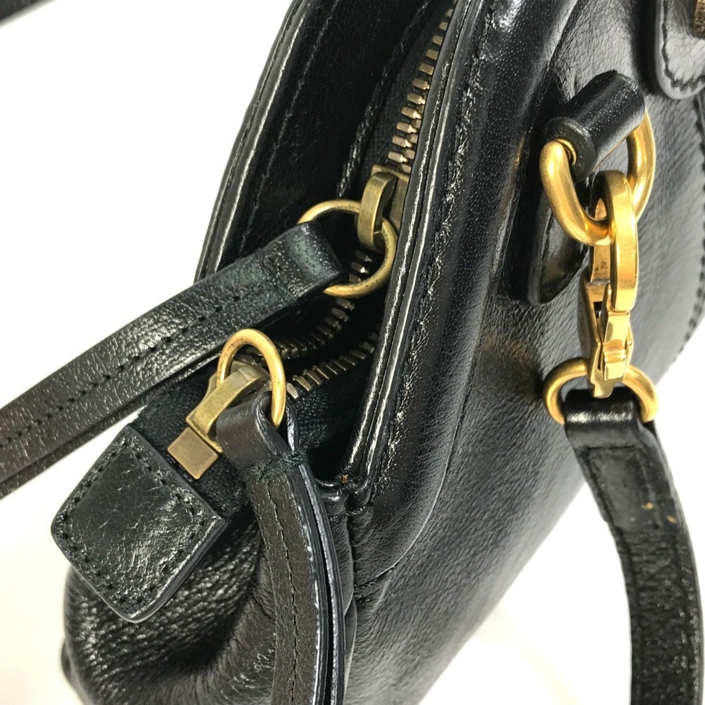 Gucci Black Leather Clutch Bag Shoulder Bag ( )