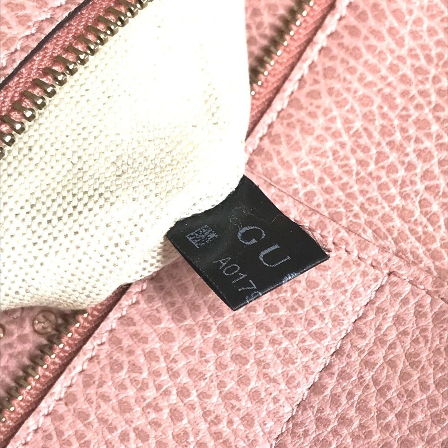 Gucci Gray Pink Leather Shoulder Bag Tote Bag ( )