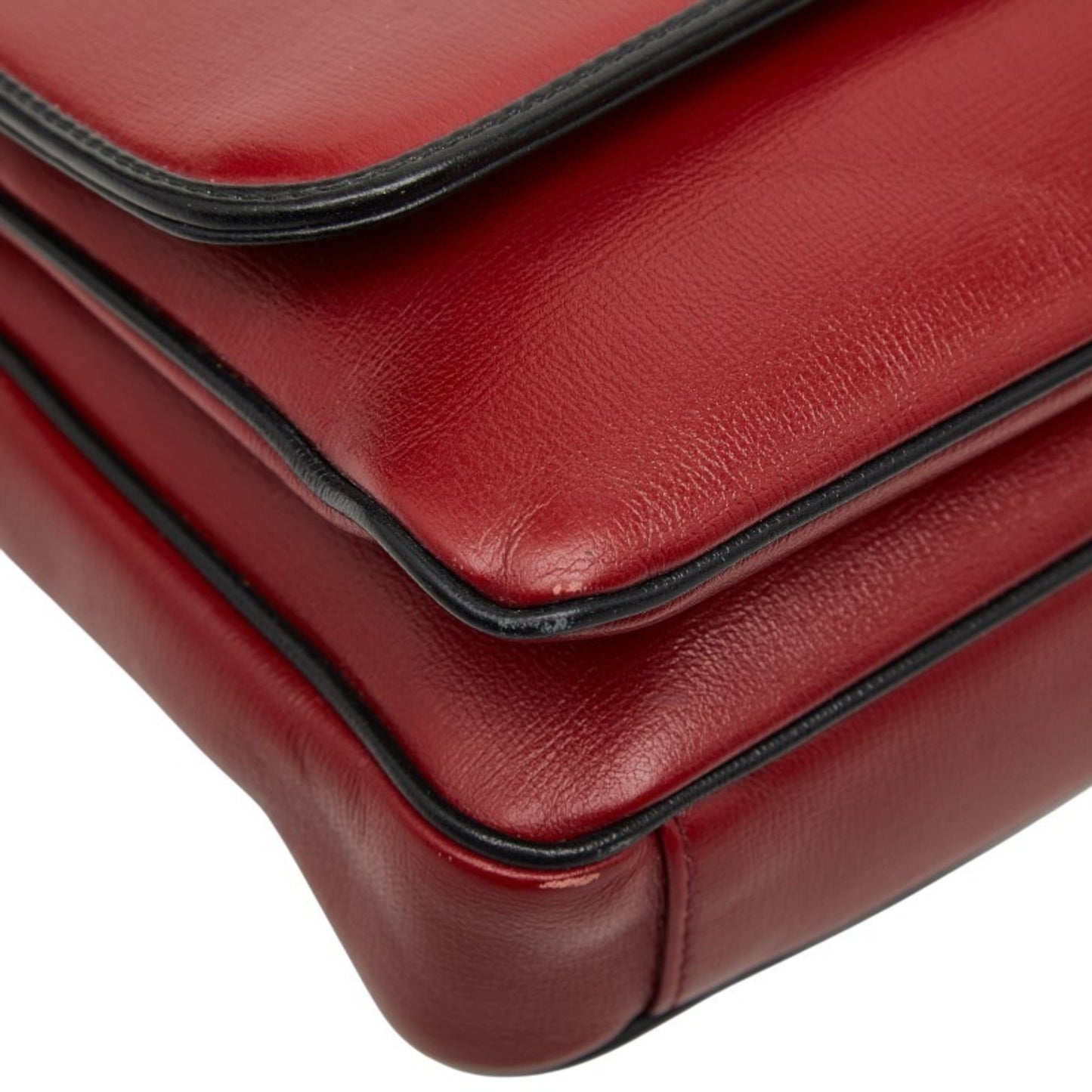 Gucci Black Red Color Leather Shoulder Bag ( )
