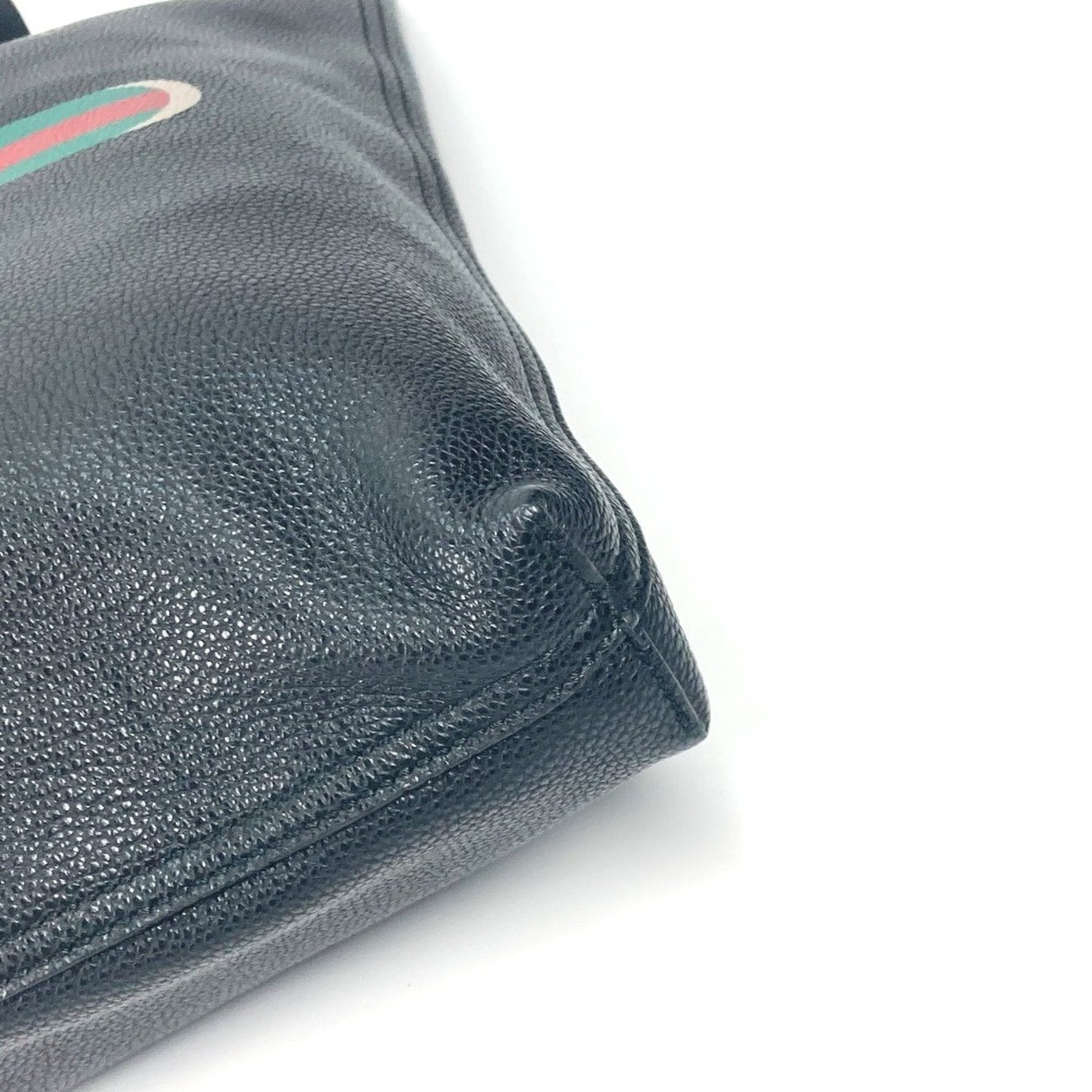 Gucci Sherry Line Black Leather Shoulder Bag Tote Bag ( )