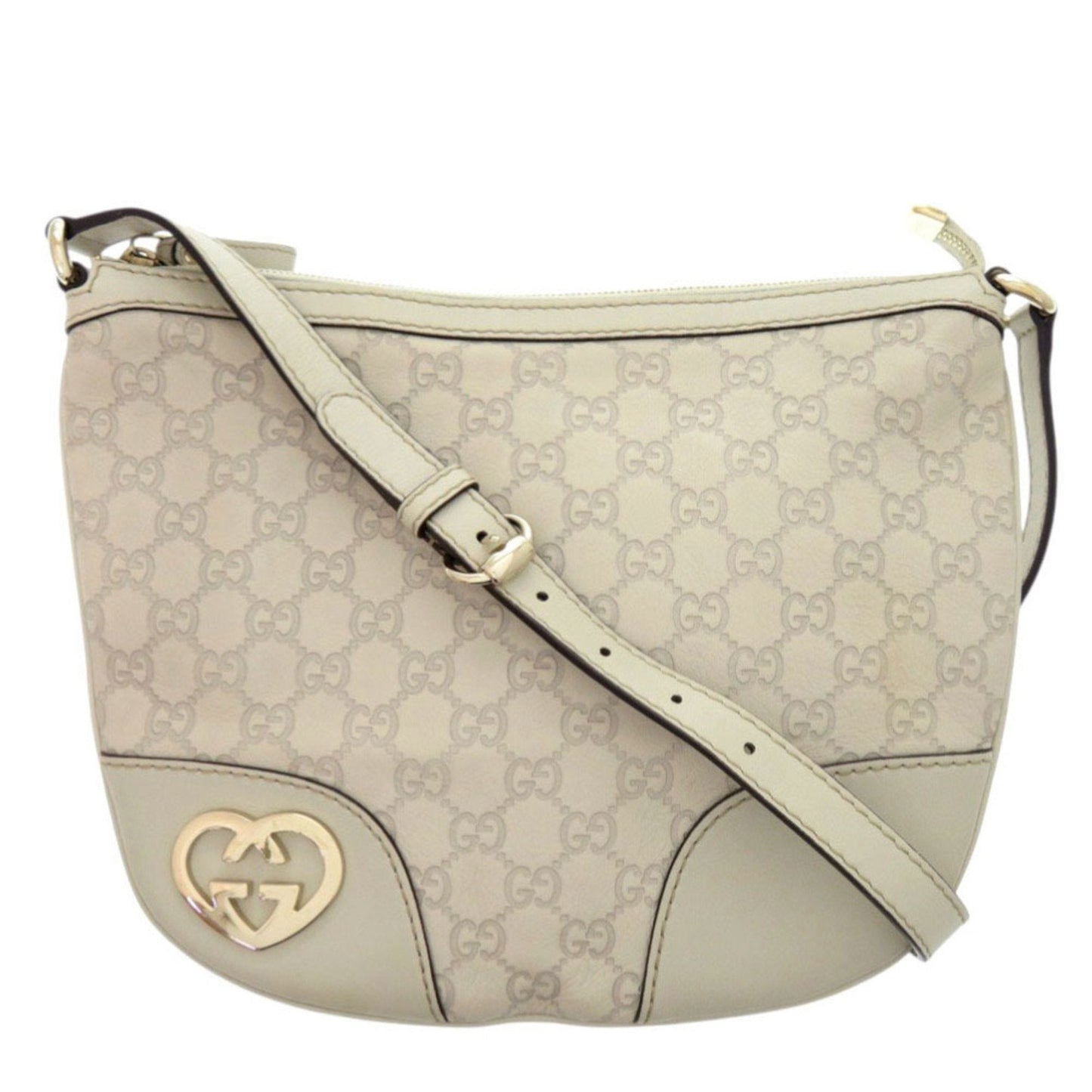 Gucci Guccissima Ivory Leather Shoulder Bag ( )