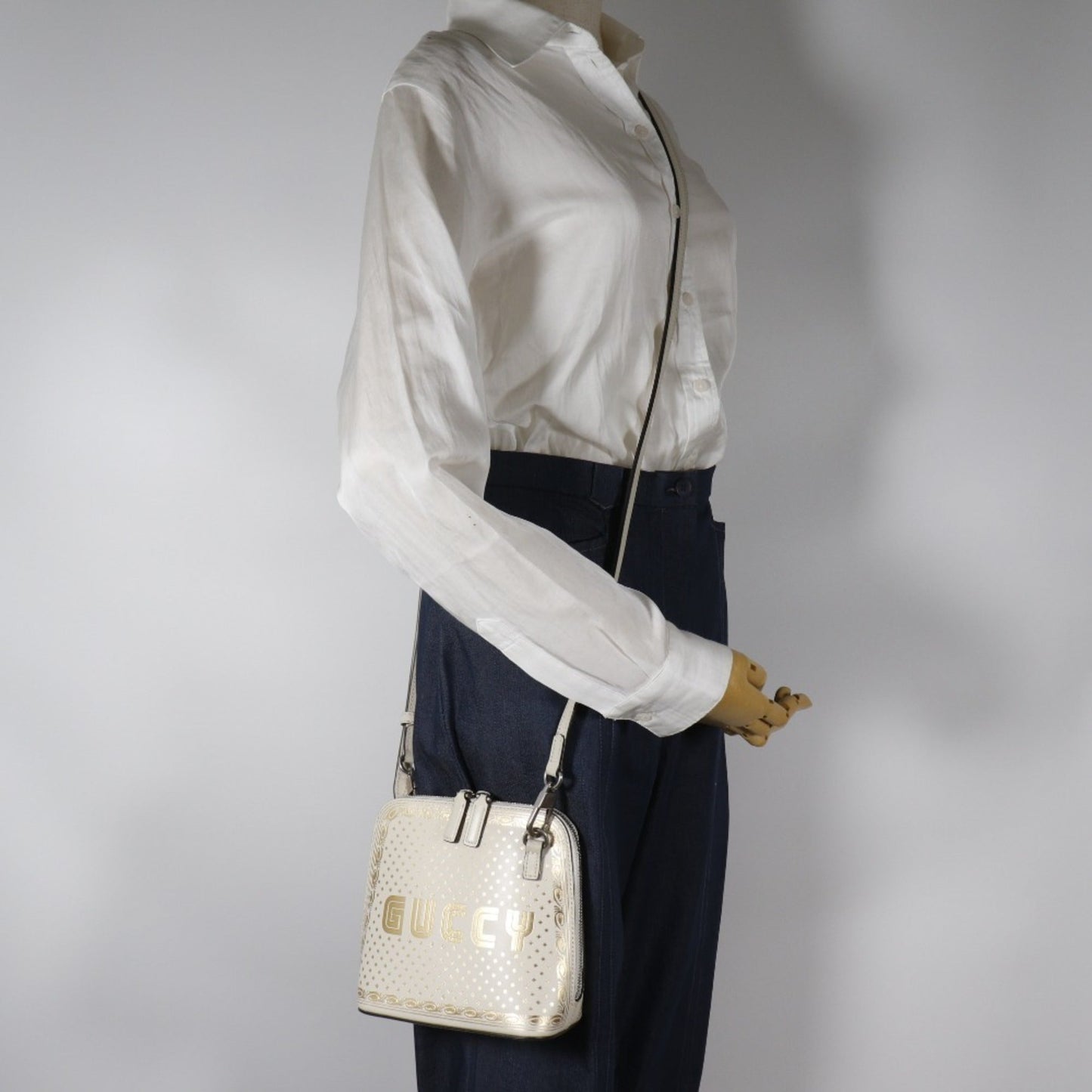 Gucci White Leather Shoulder Bag ( )