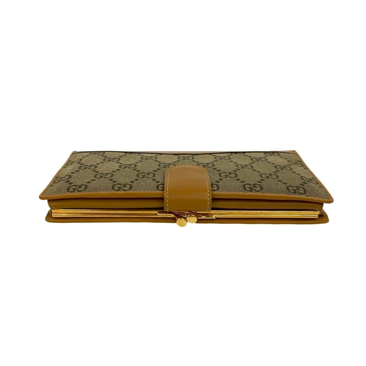 Gucci Beige Canvas Leather Long Wallet (Bi-Fold) ( )