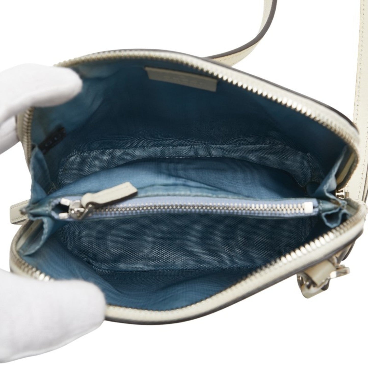 Gucci Gold White Leather Shoulder Bag ( )