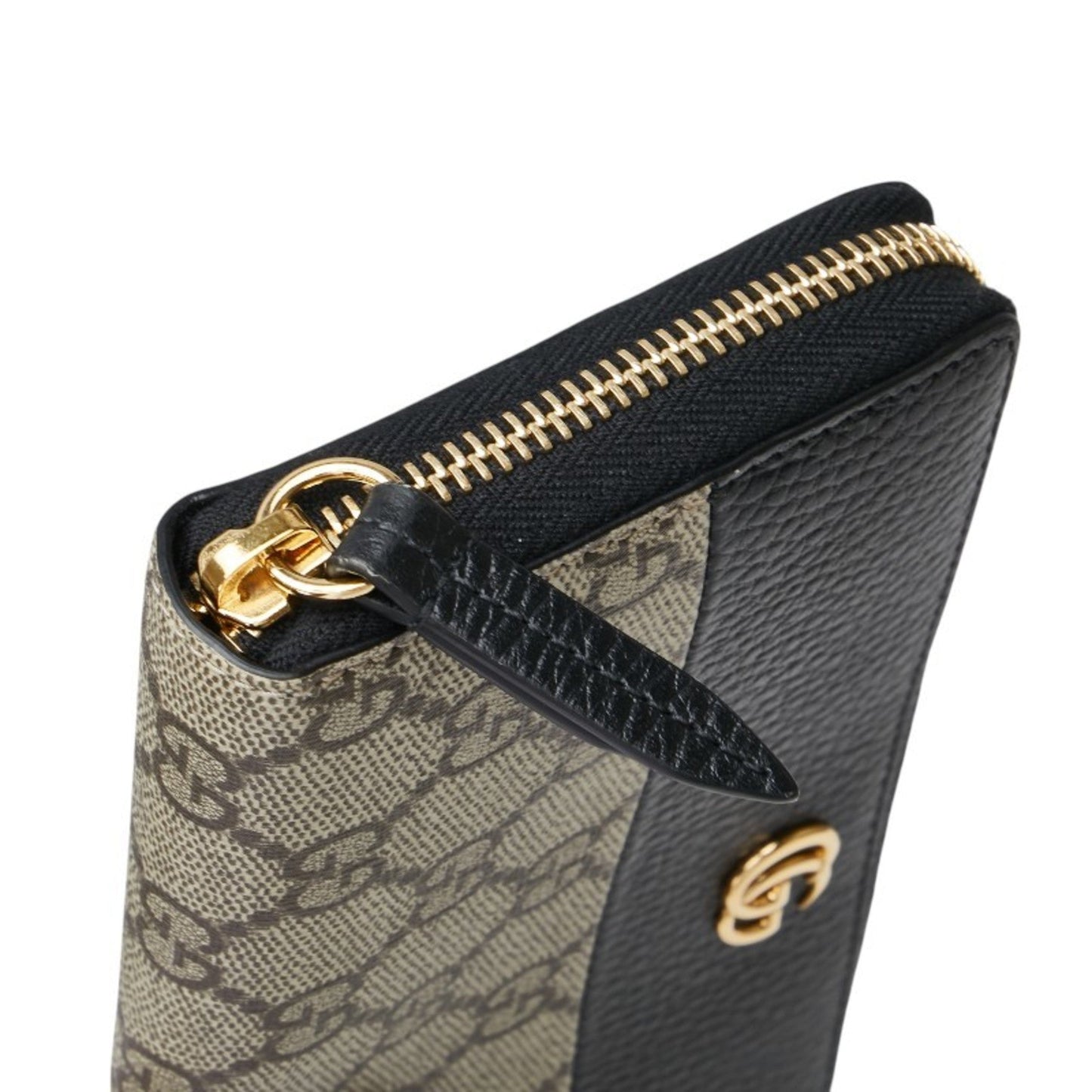 Gucci Beige Black Pvc Leather Long Wallet (Bi-Fold) ( )