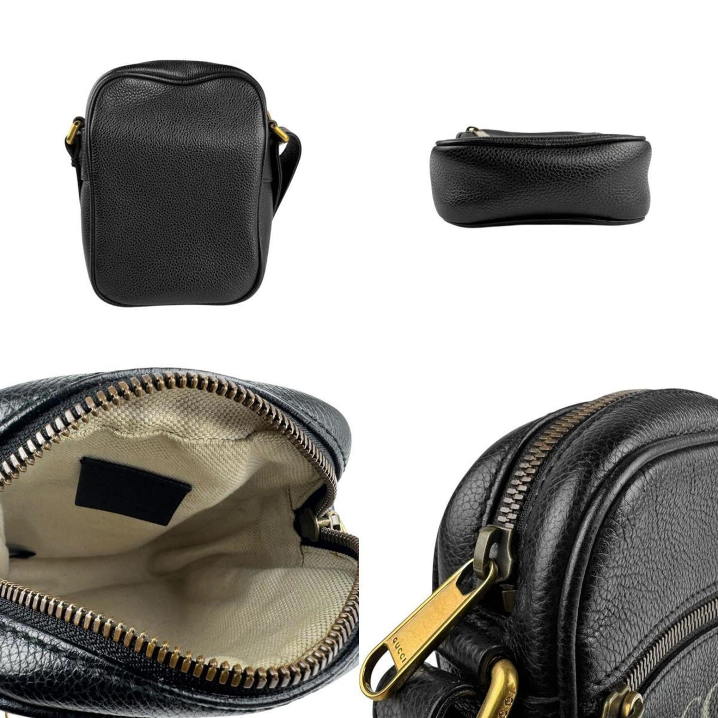 Gucci Black Leather Shoulder Bag ( )