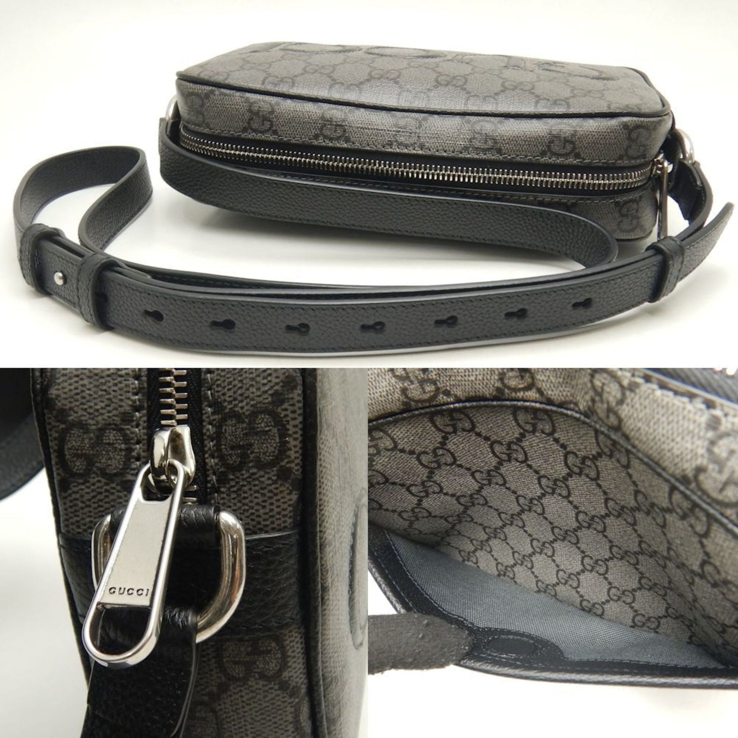Gucci Black Gg Supreme Canvas Shoulder Bag ( )