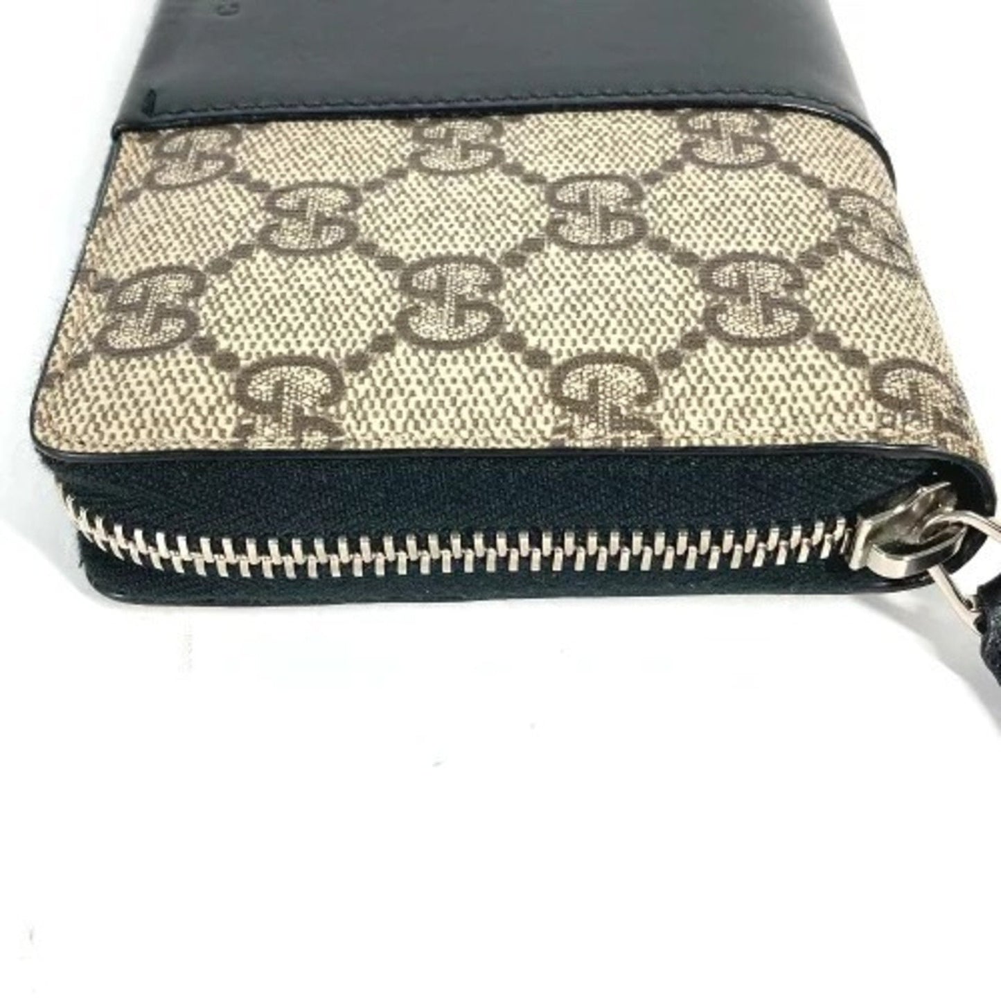 Gucci Beige Black Pvc Leather Long Wallet (Bi-Fold) ( )