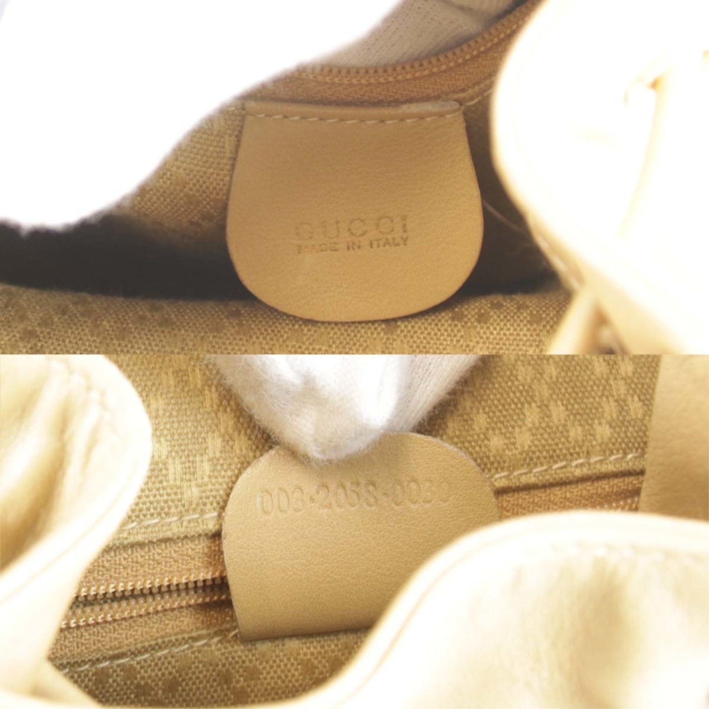 Gucci Bamboo Beige Leather Backpack ( )