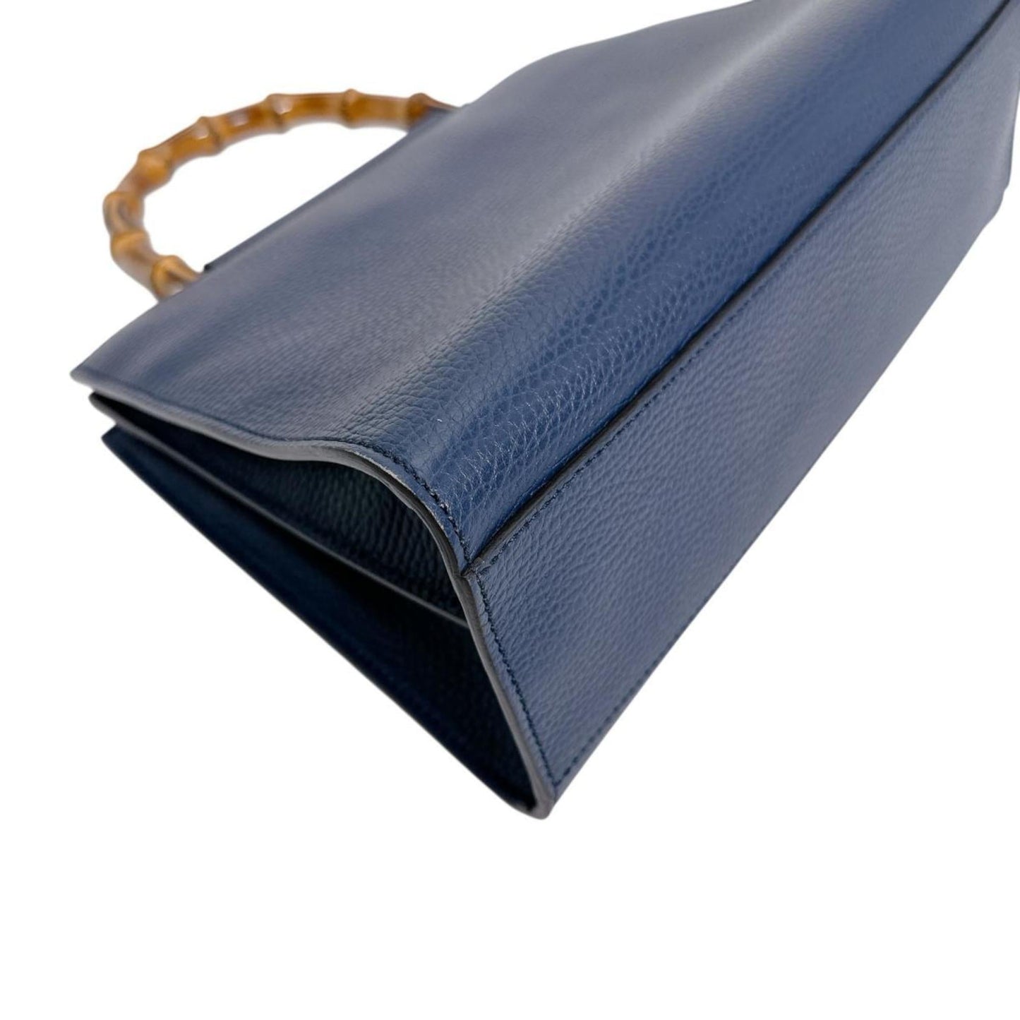 Gucci Blue Bamboo Leather Handbag ( )