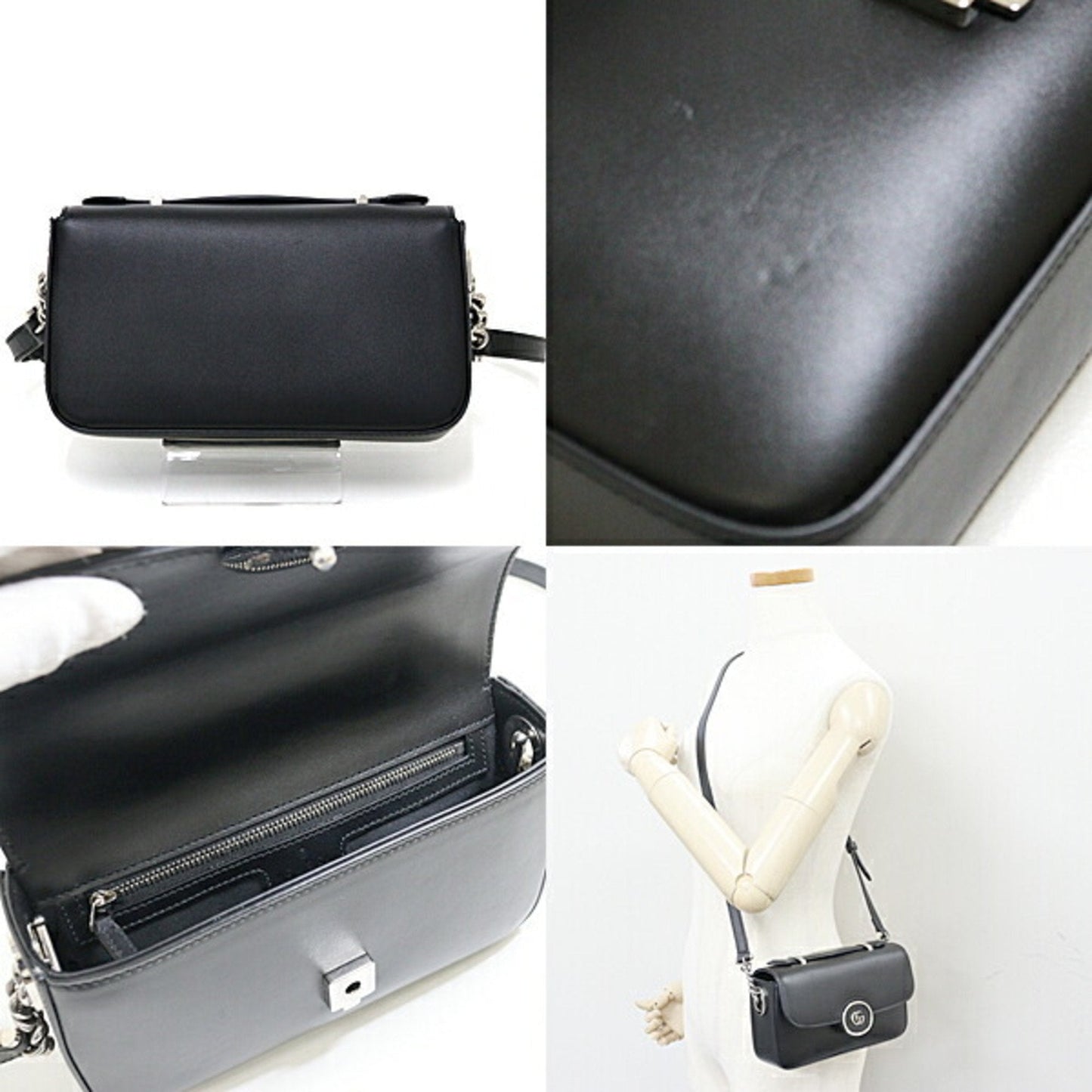 Gucci Black Leather Shoulder Bag ( )