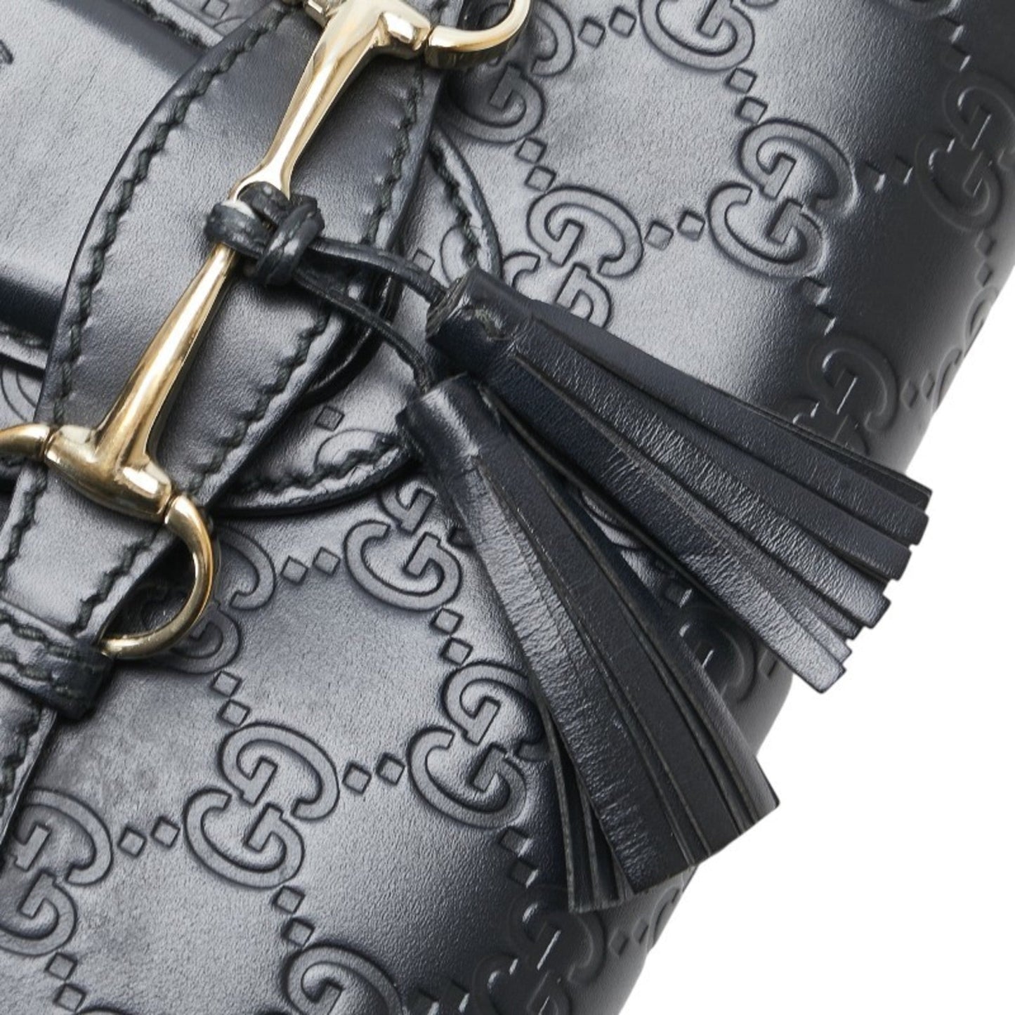 Gucci Horsebit Black Leather Shoulder Bag ( )