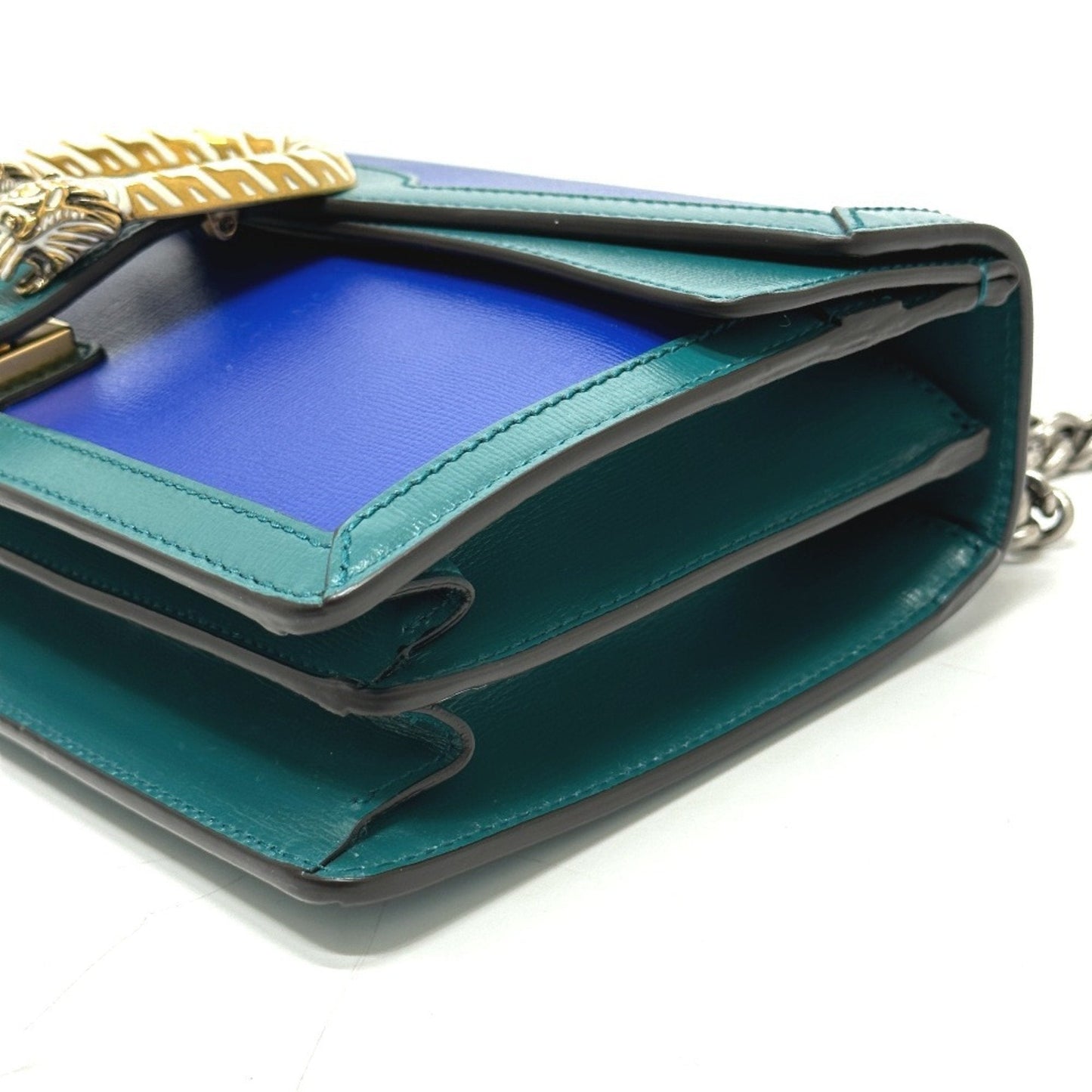Gucci Blue Green Leather Shoulder Bag ( )
