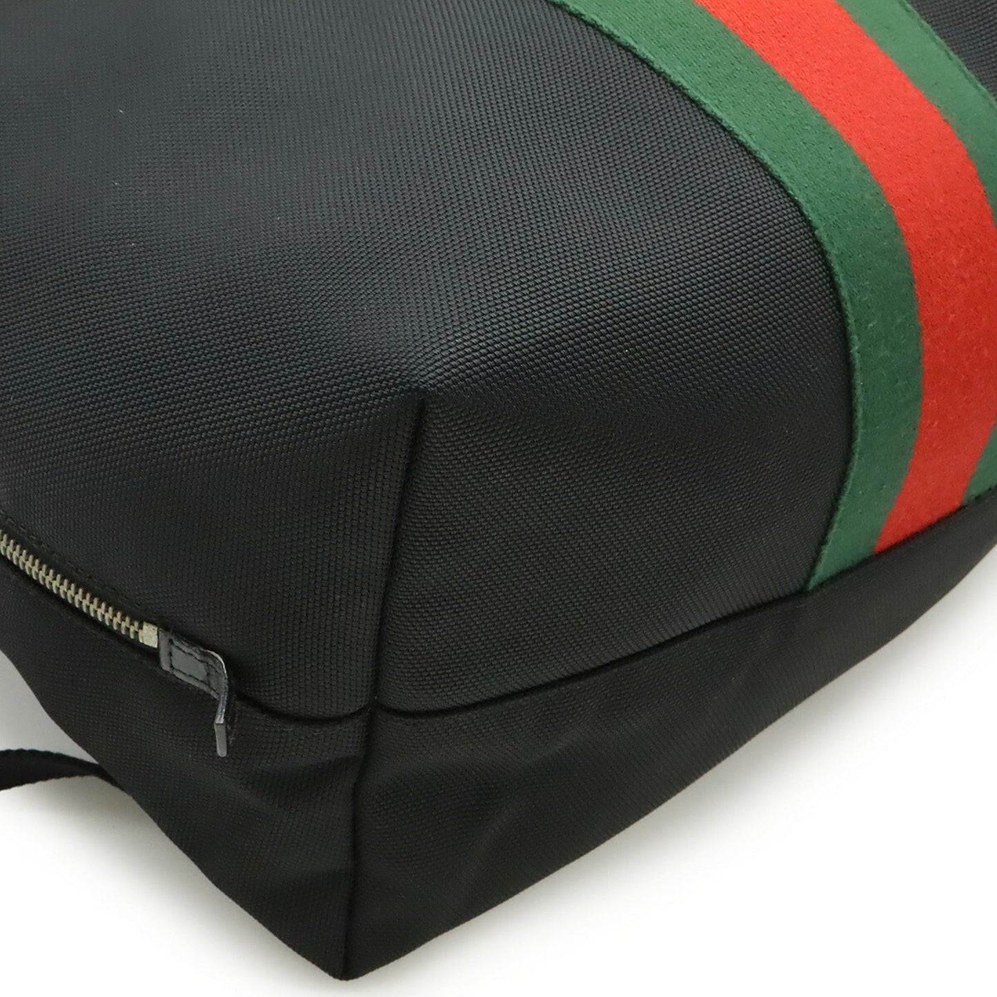 Gucci Black Green Red Color Canvas Leather Backpack ( )