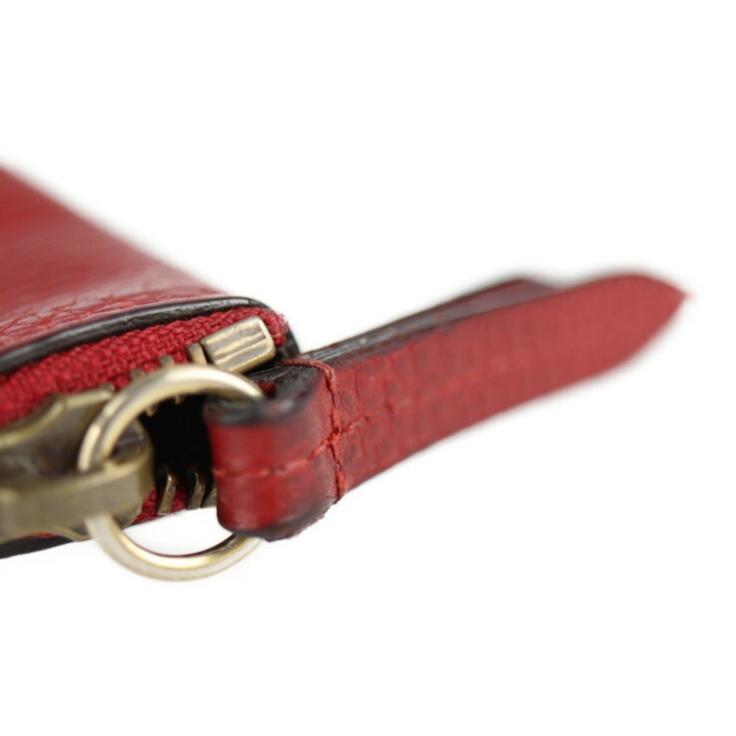 Gucci Animalier Black Red Color Leather Clutch Bag Handbag ( )