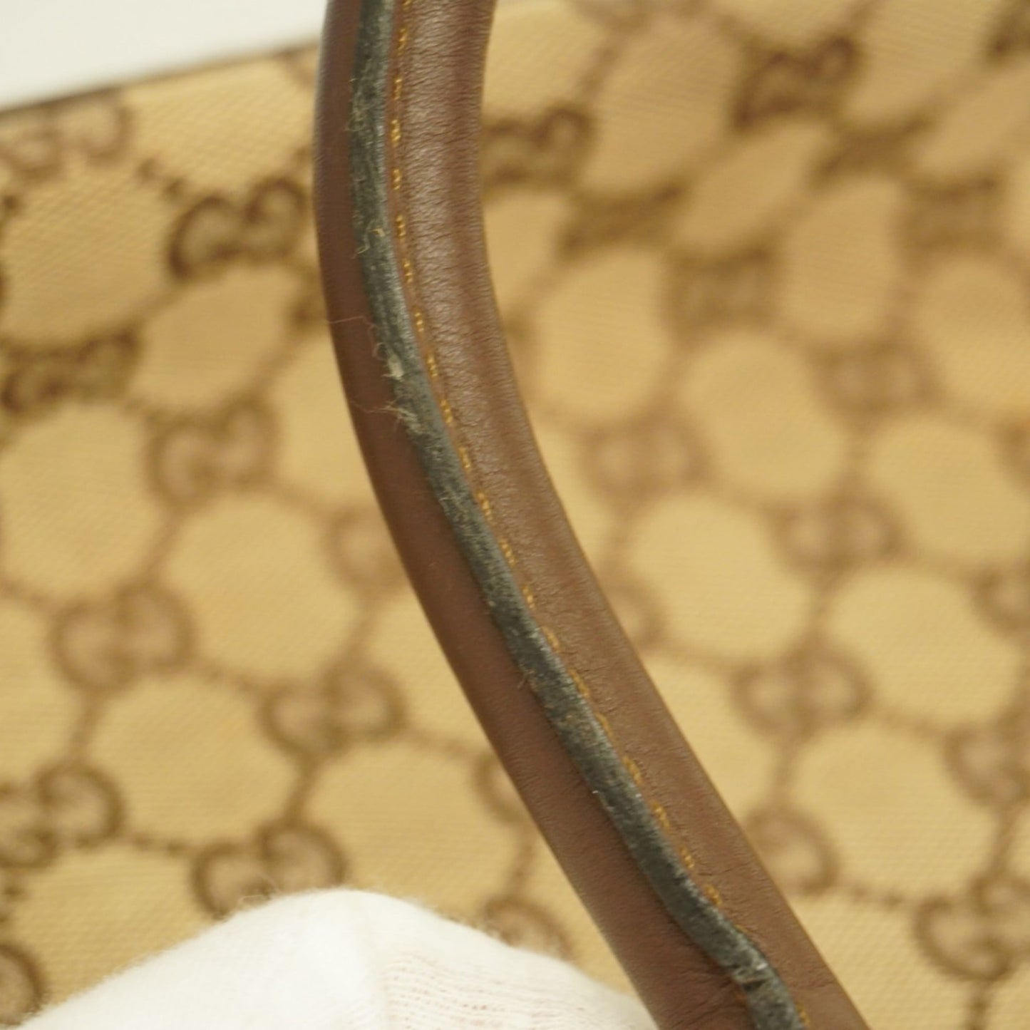 Gucci Beige Brown Canvas Tote Bag ( )