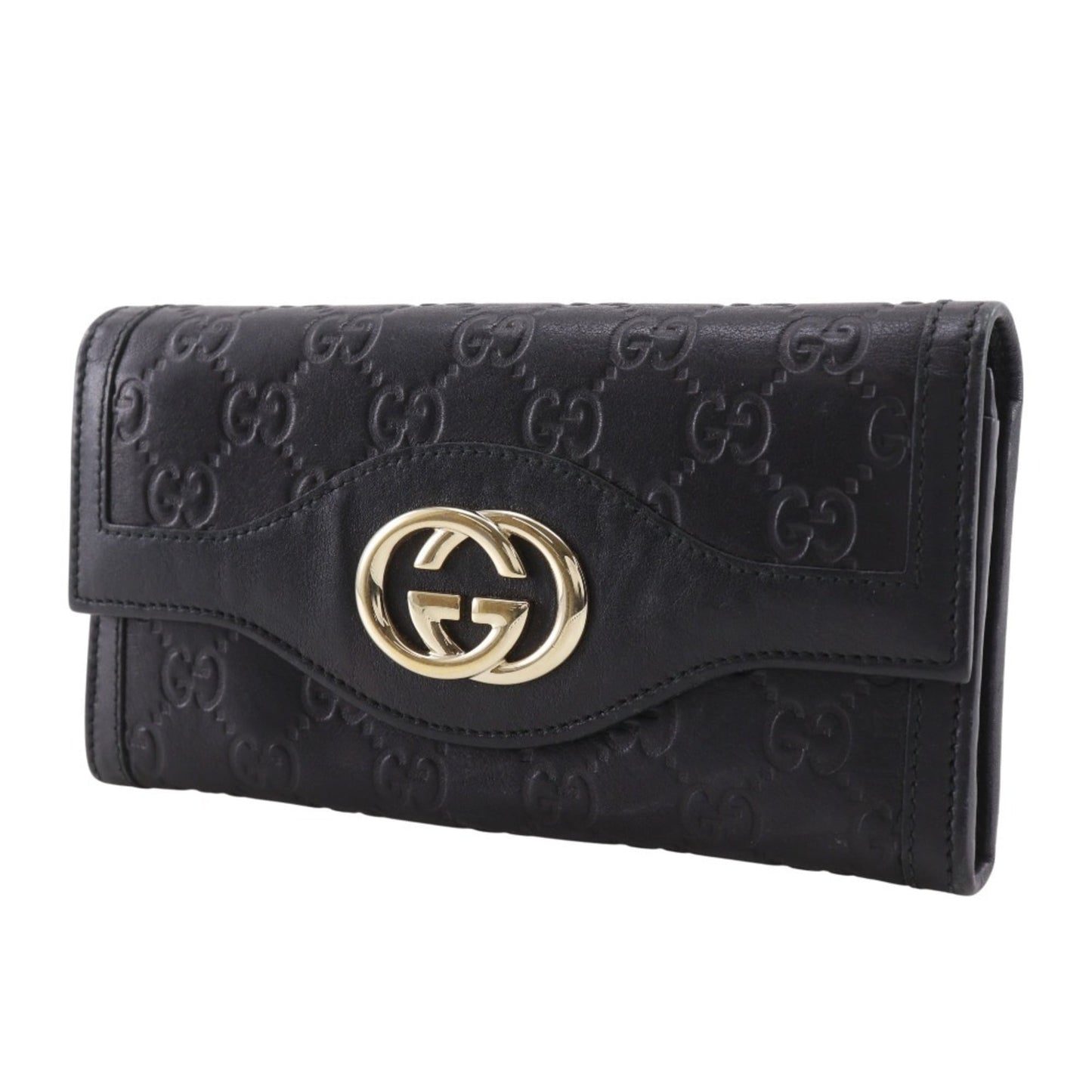 Gucci Black Leather Long Wallet (Bi-Fold) ( )