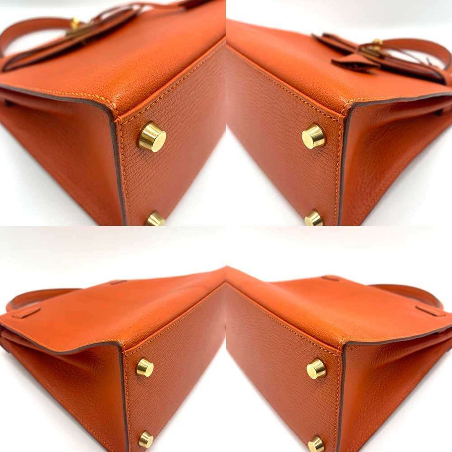 Hermes Kelly Orange Chevre Leather Handbag ( )