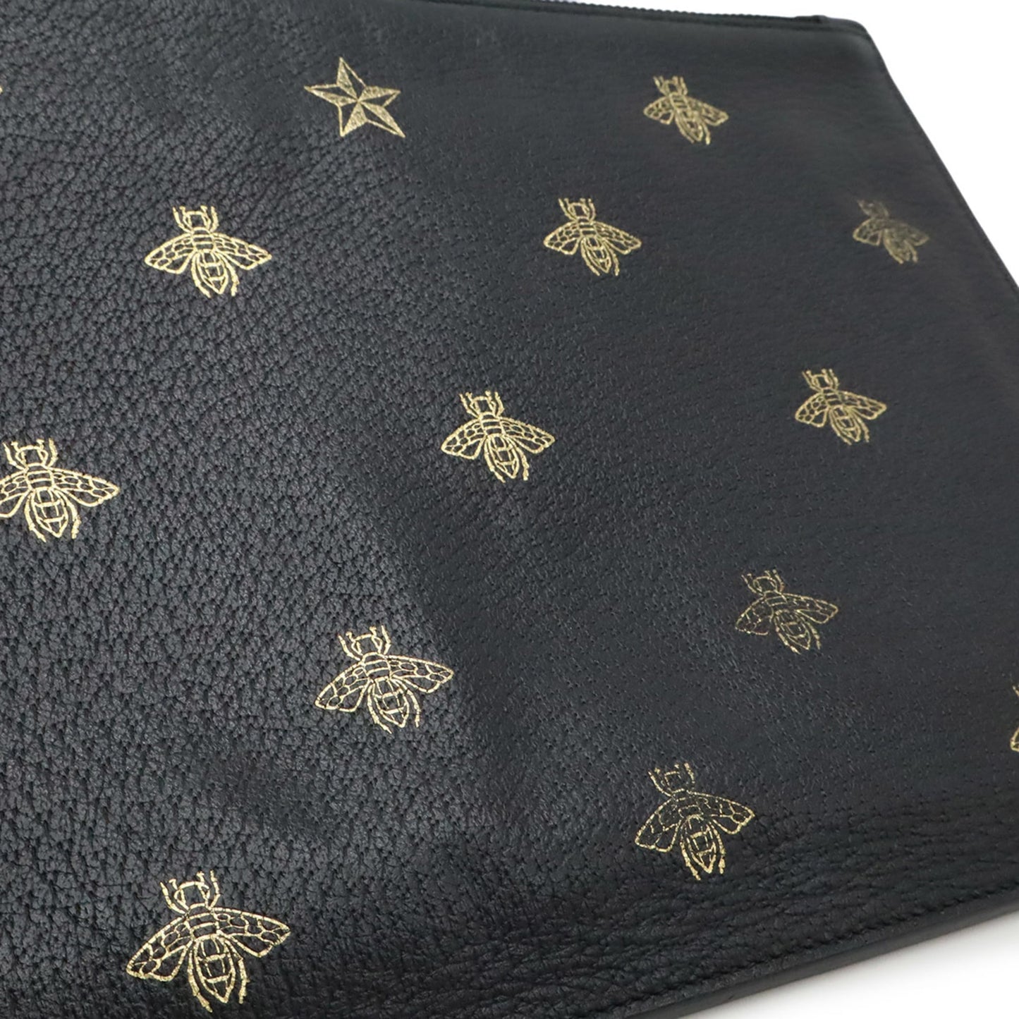 Gucci Black Leather Clutch Bag Pouch ( )
