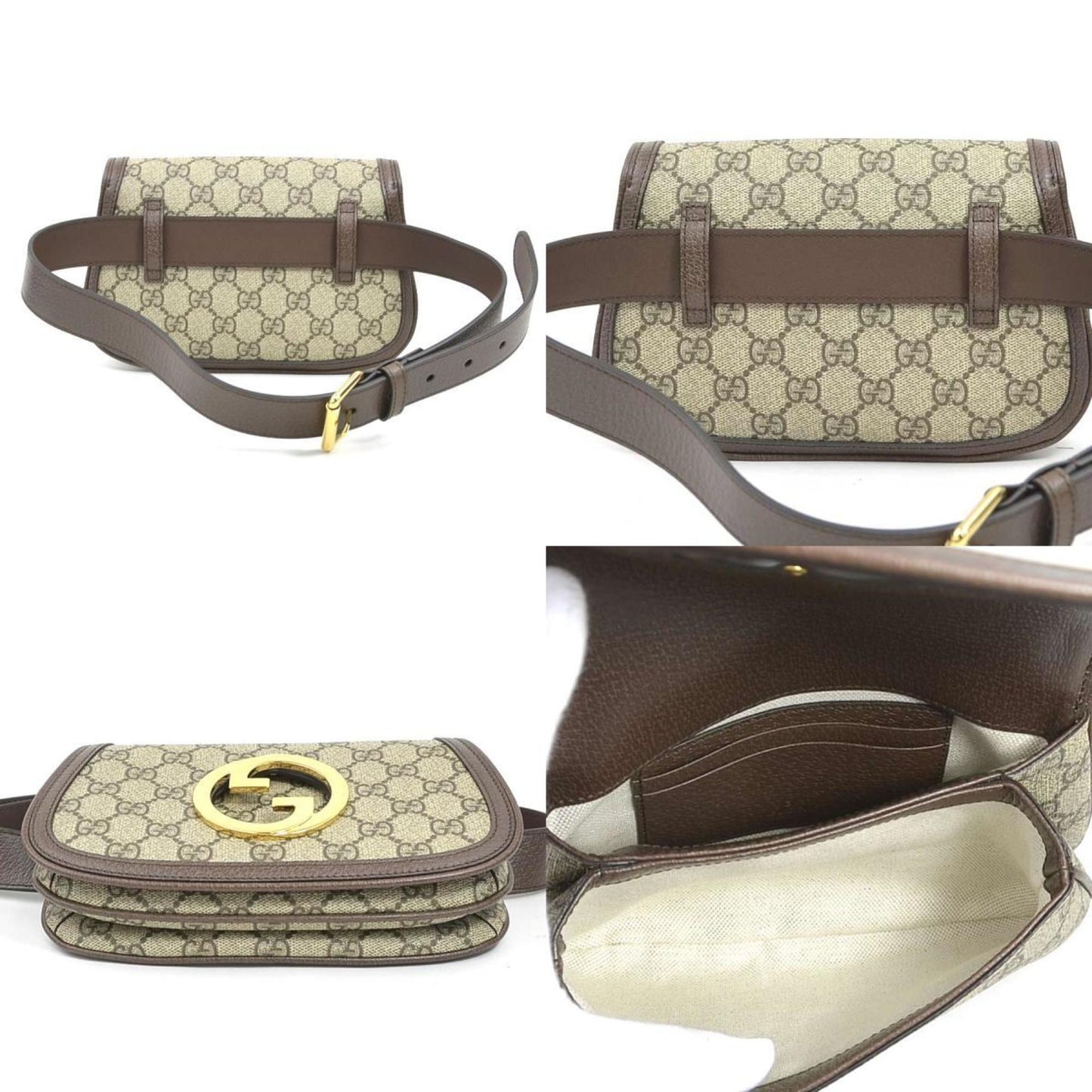 Gucci Brown Gg Supreme Fanny Pack Sling Bag ( )