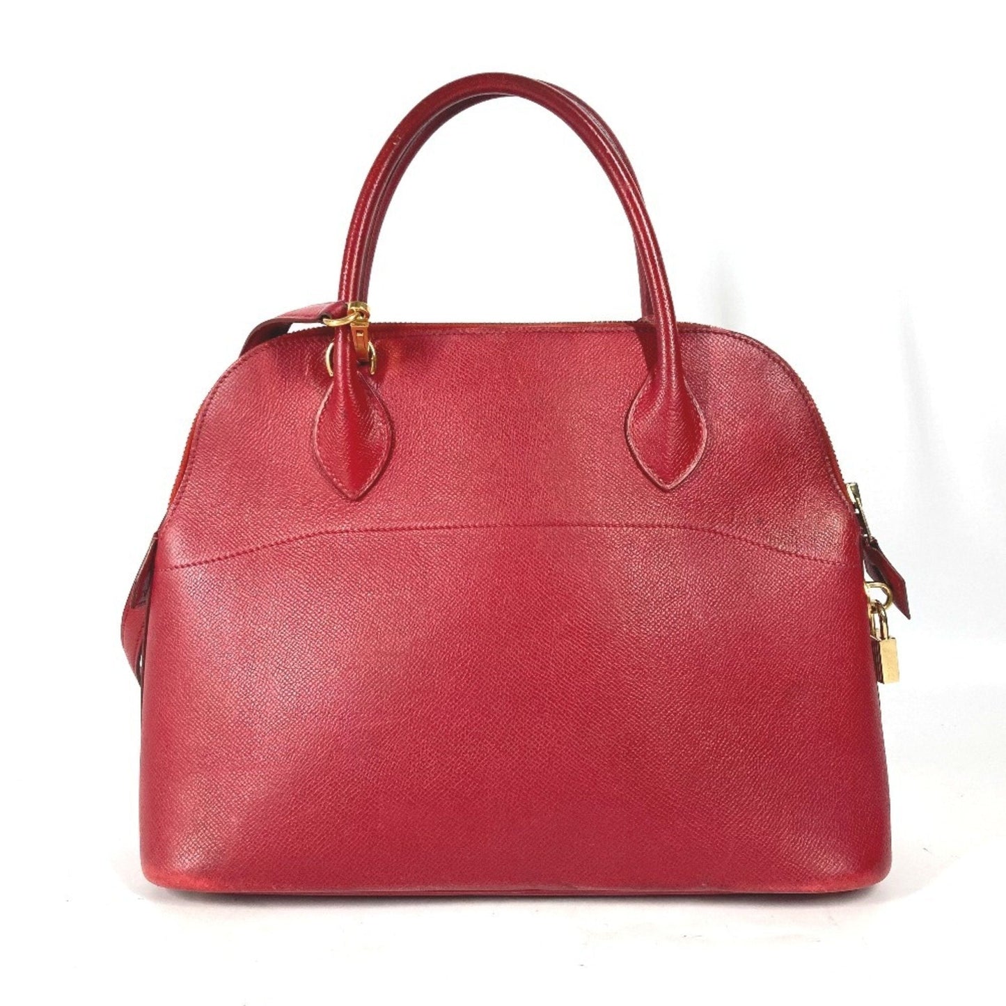 Hermes Red Color Courchevel Leather Handbag Shoulder Bag Tote Bag ( )