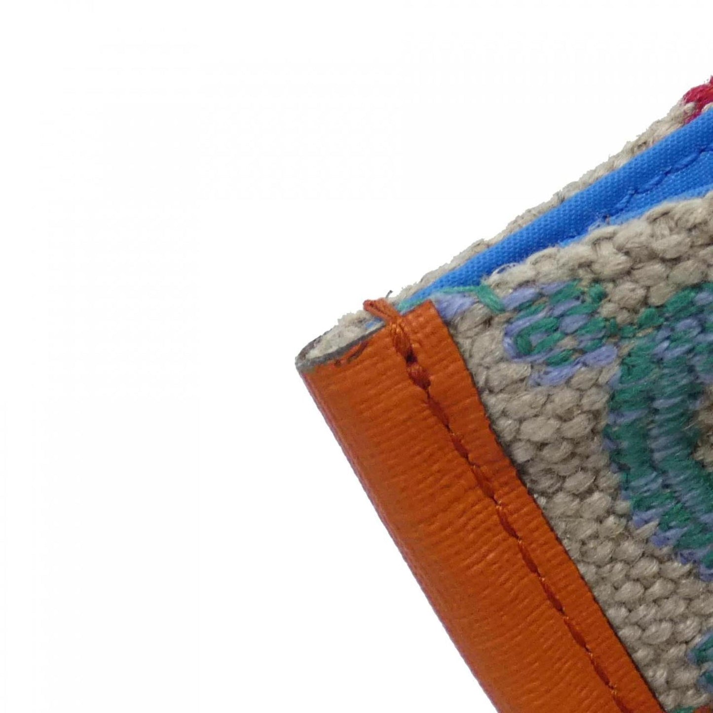 Gucci Multi-Color Orange Linen Canvas Handbag ( )