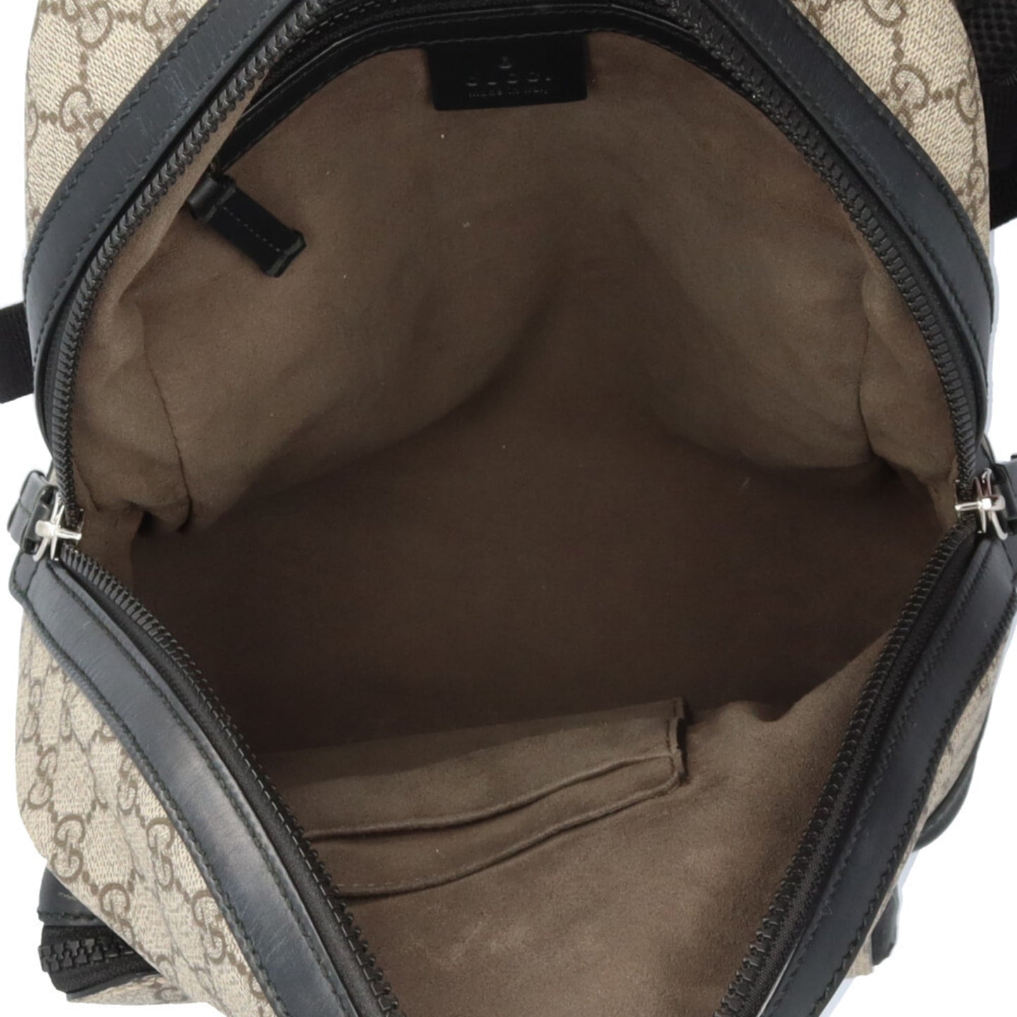 Gucci Beige Black Gg Supreme Canvas Backpack ( )