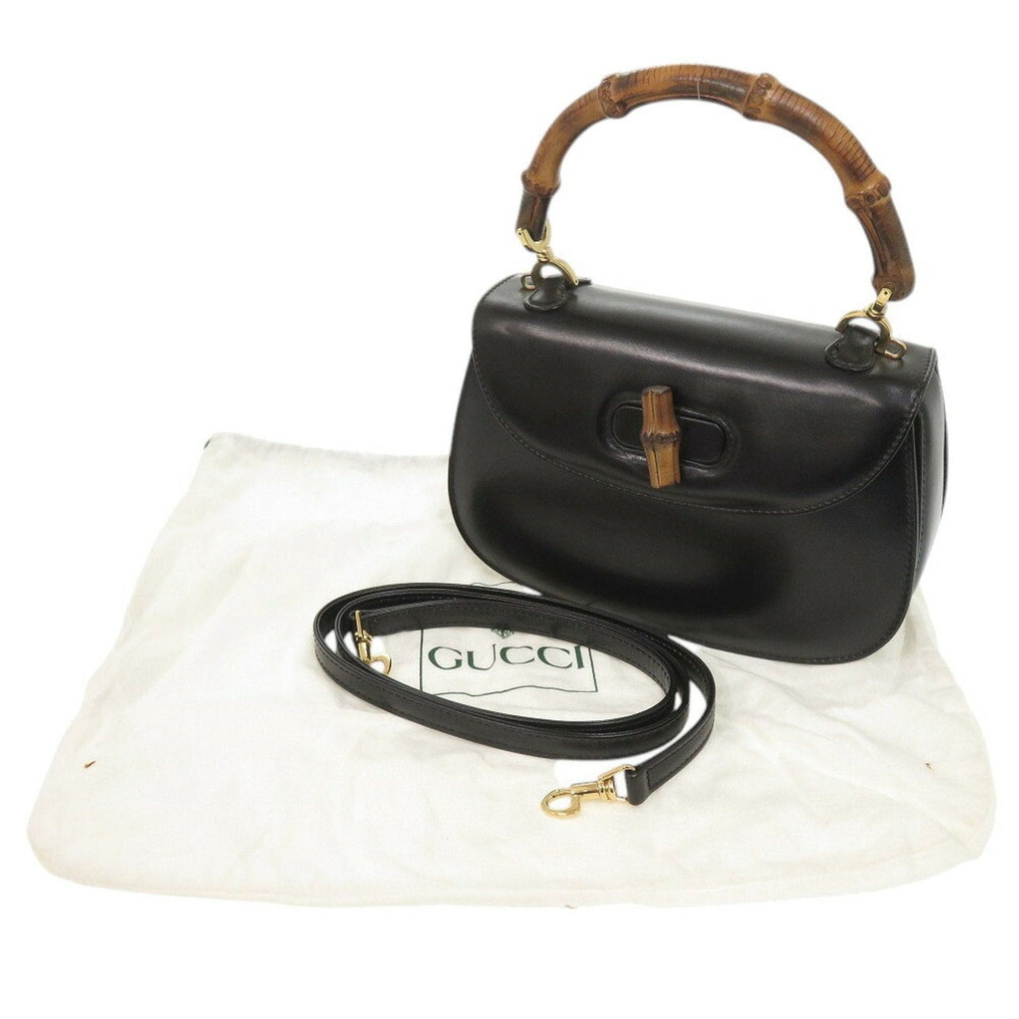 Gucci Black Leather Handbag ( )