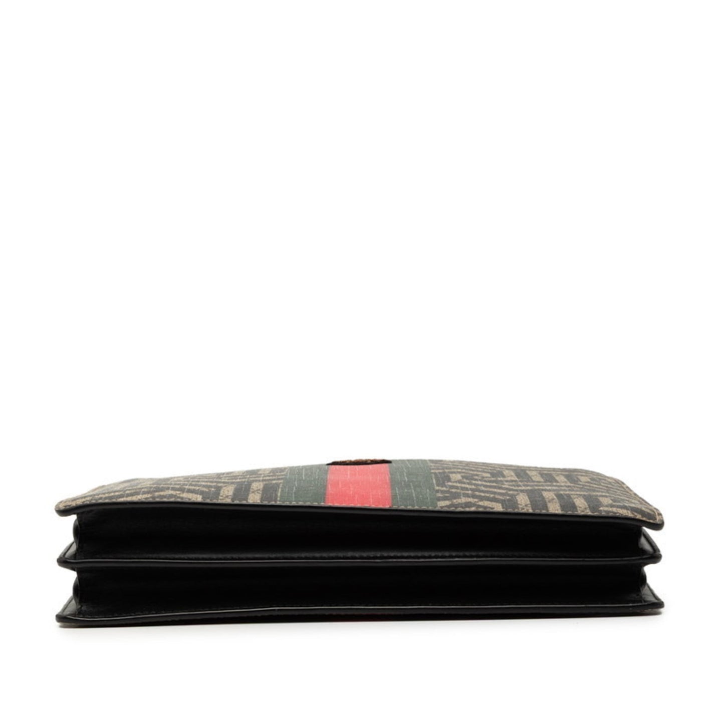 Gucci Beige Black Leather Clutch Bag Shoulder Bag ( )
