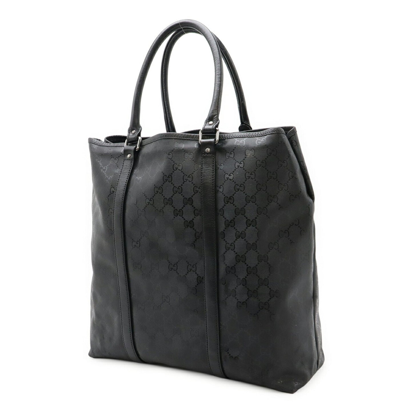 Gucci Black Pvc Leather Shoulder Bag Tote Bag ( )