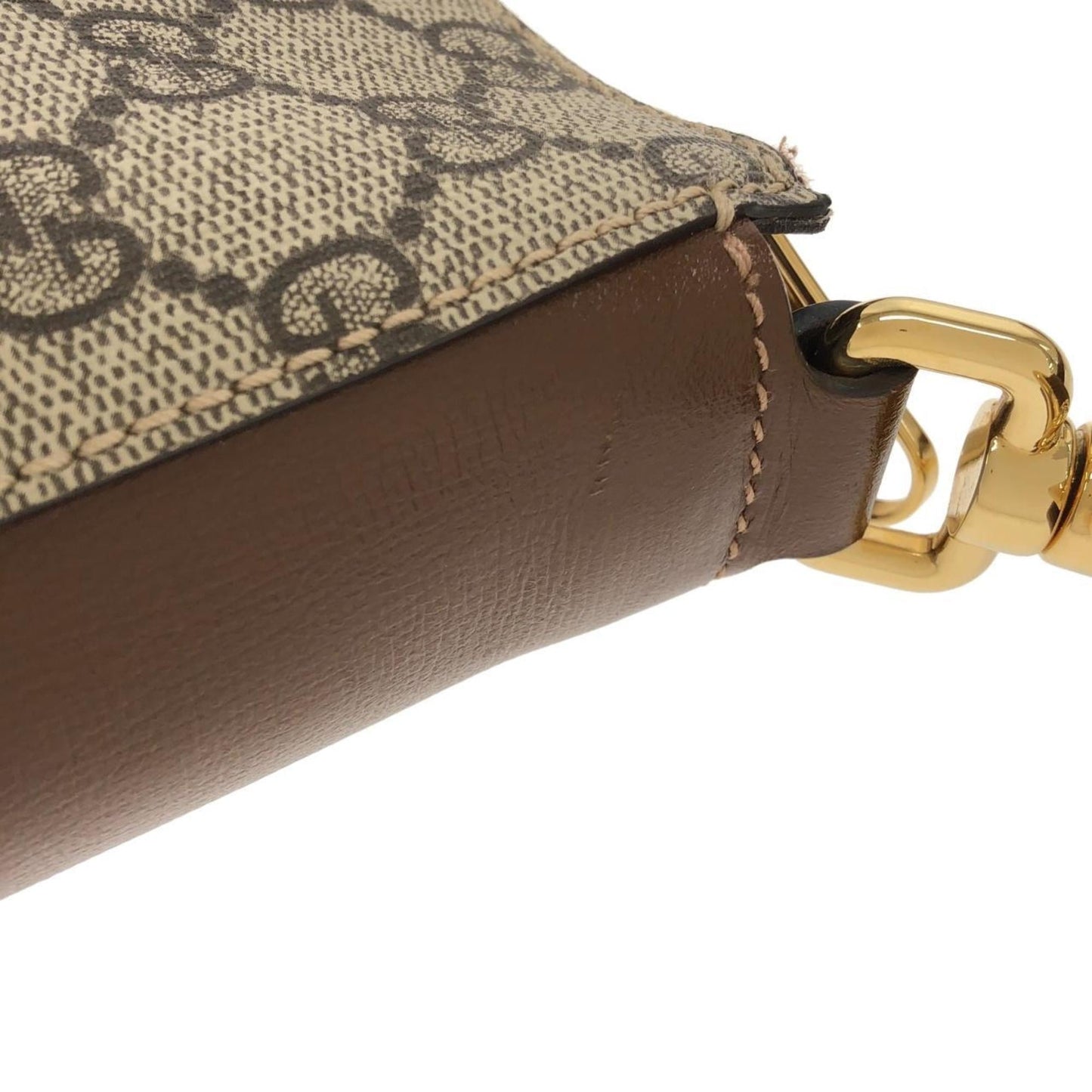 Gucci Beige Brown Gg Supreme Leather Shoulder Bag ( )