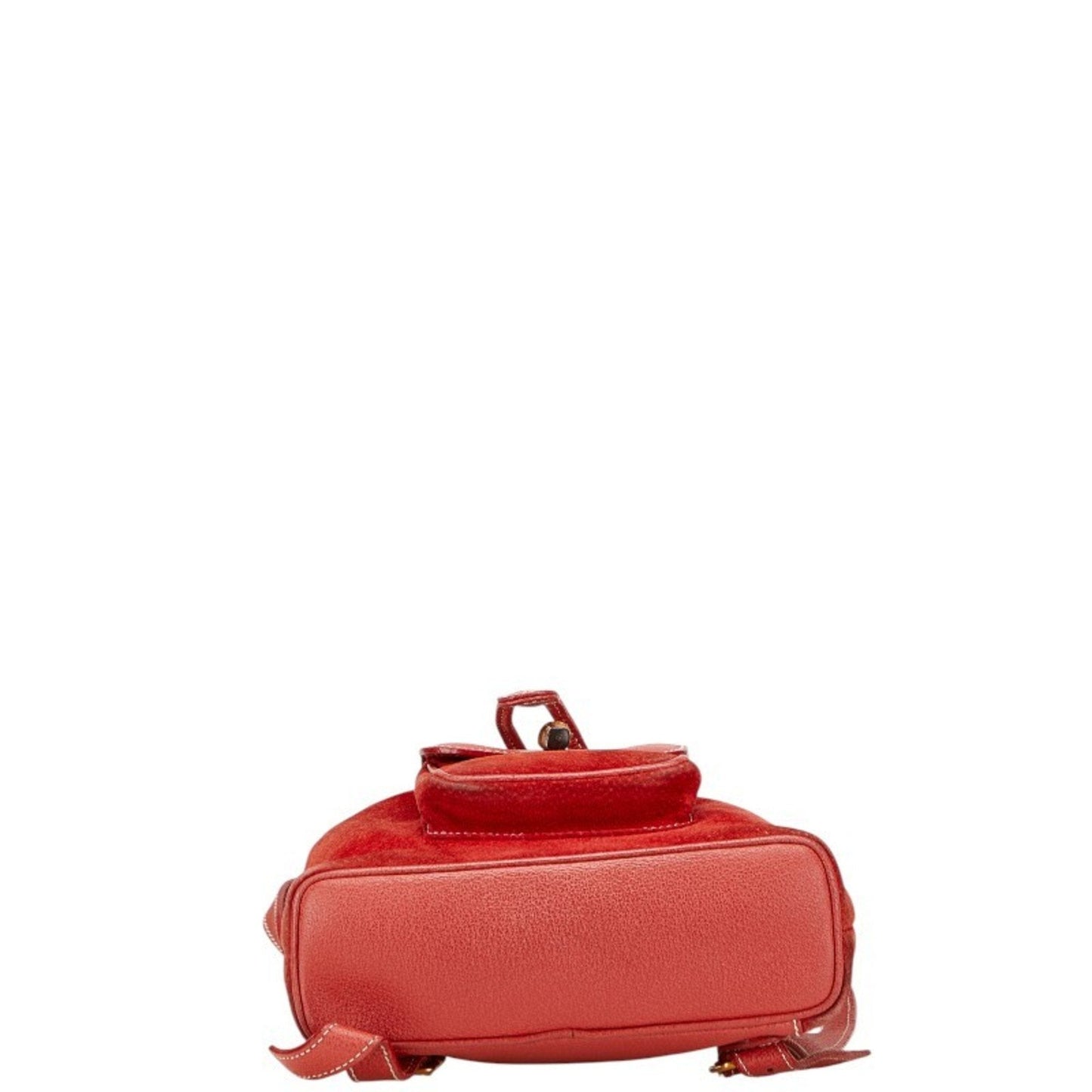 Gucci Bamboo Red Color Suede Leather Backpack ( )