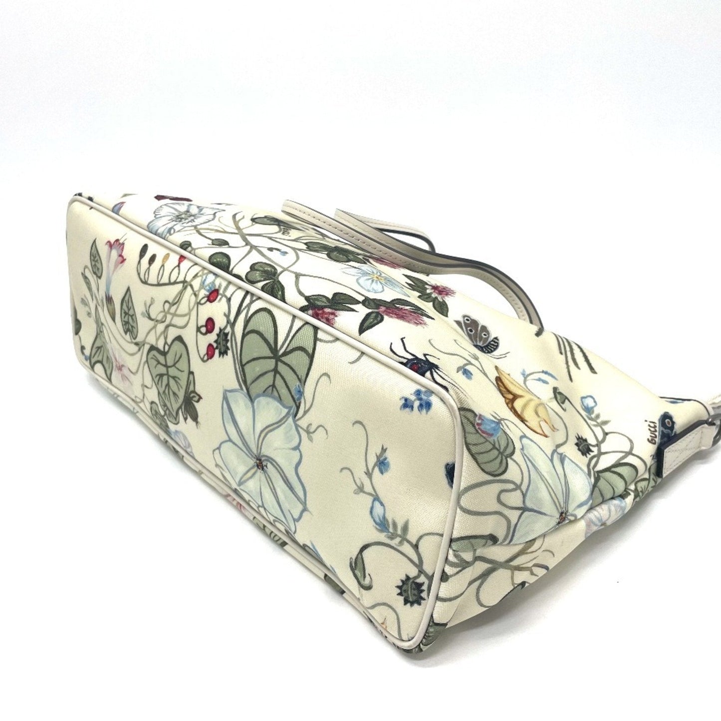 Gucci Ivory Multi-Color Leather Pvc Shoulder Bag Tote Bag ( )
