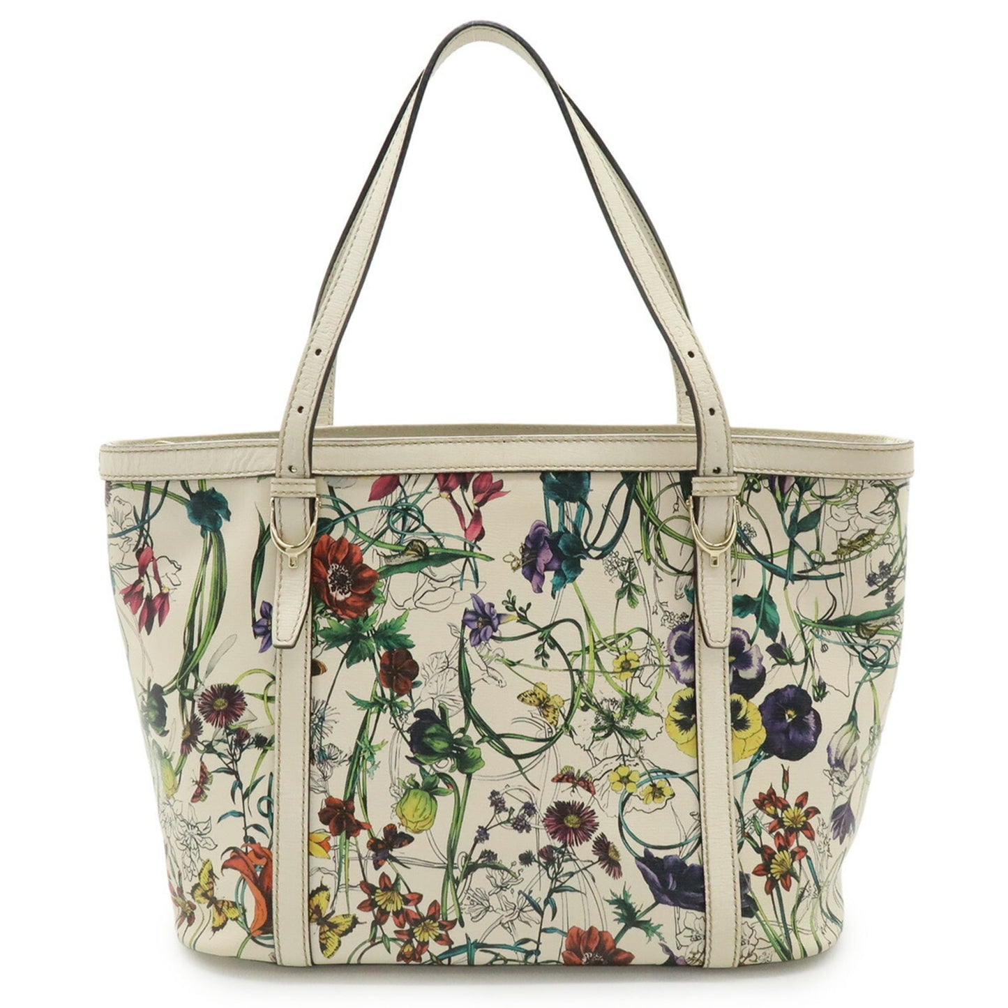Gucci White Leather Shoulder Bag Tote Bag ( )