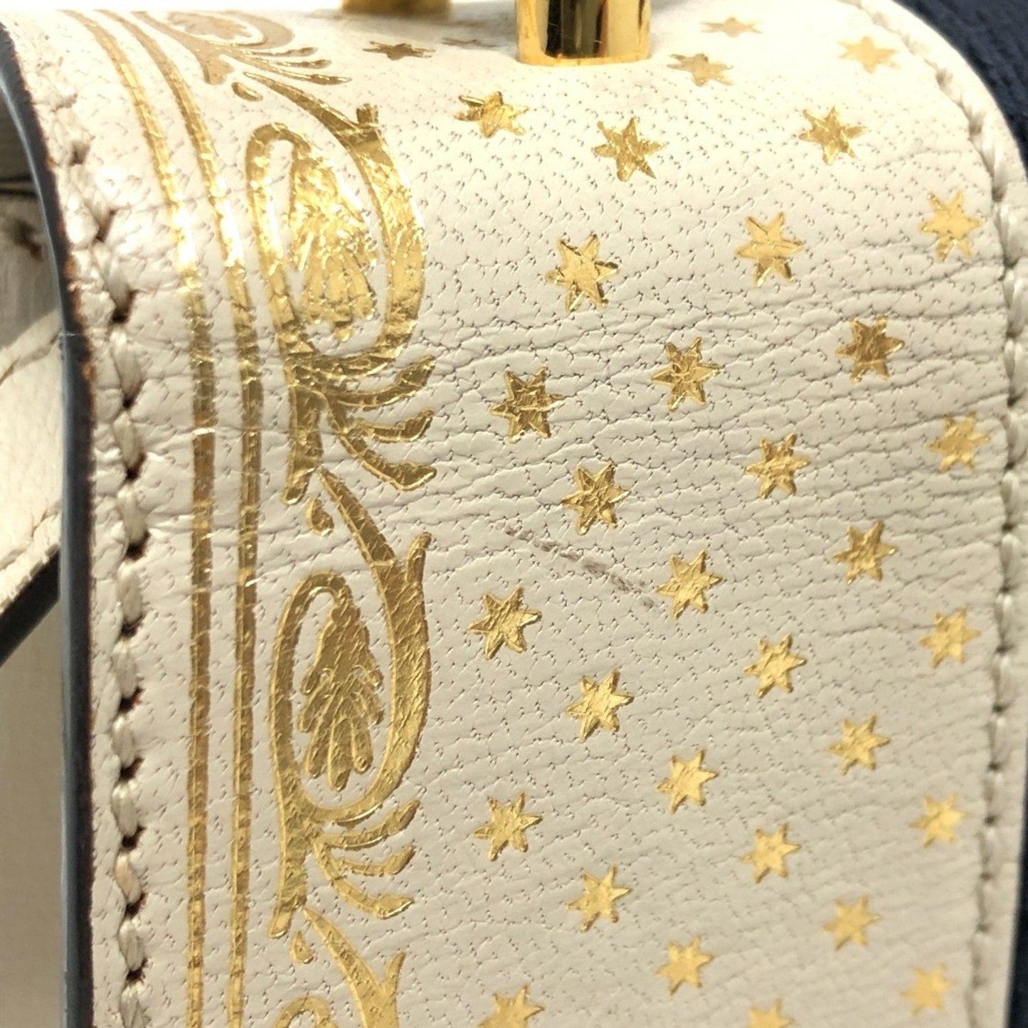 Gucci Blue White Leather Handbag Shoulder Bag ( )