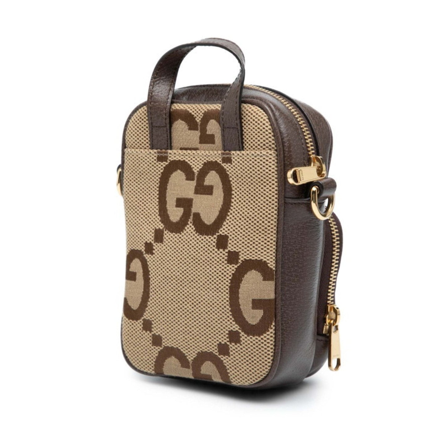 Gucci Beige Brown Canvas Leather Handbag Shoulder Bag ( )