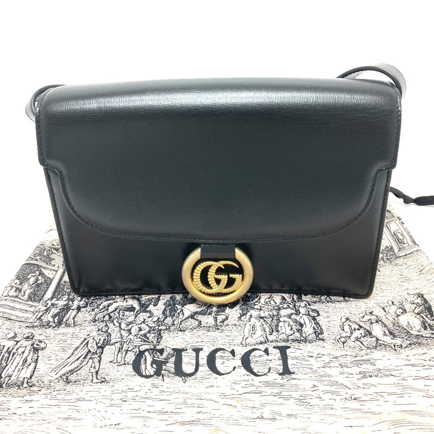 Gucci Black Leather Shoulder Bag ( )